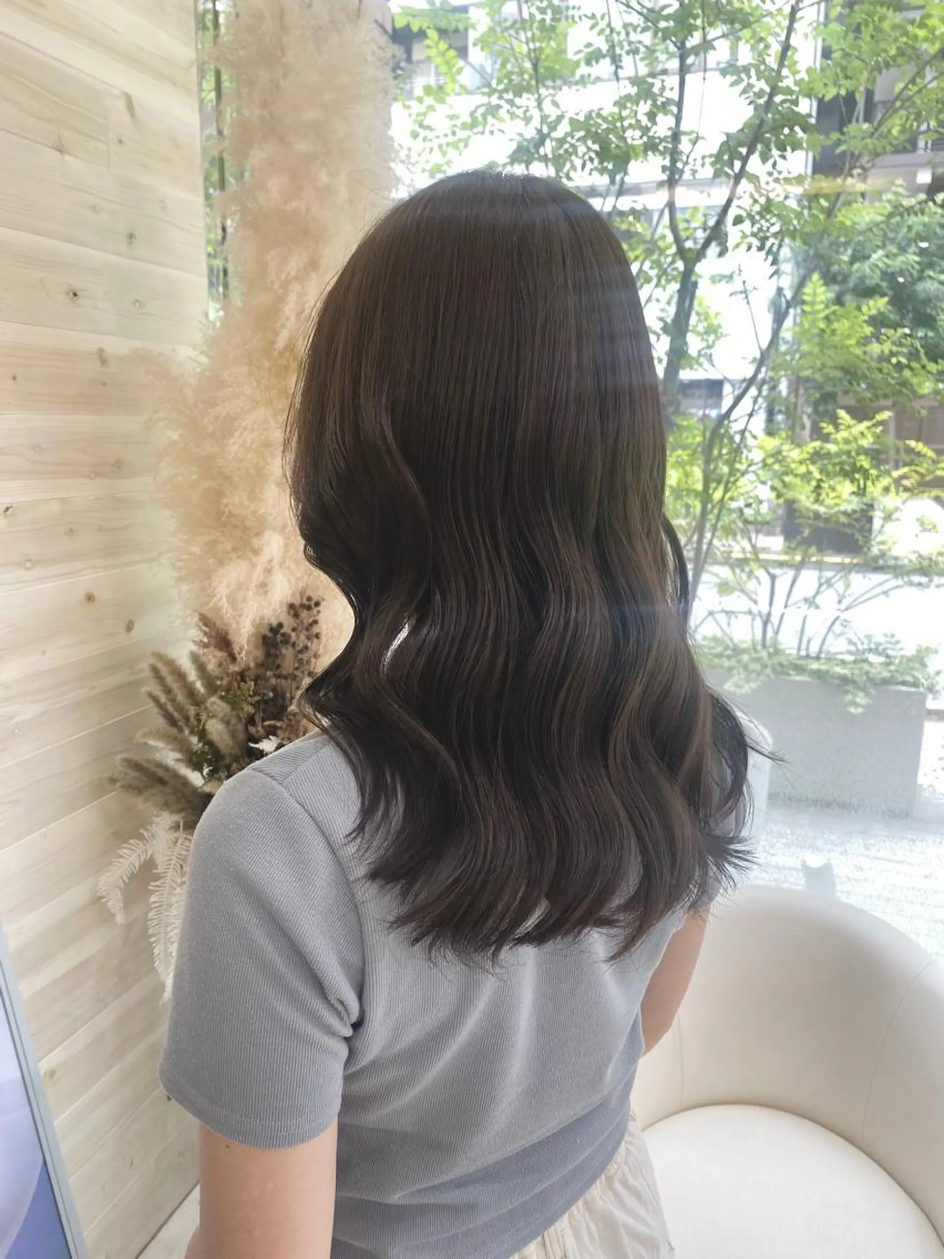 ロング カラー グレージュ 韓国ヘア／艶カラー minamiのヘアスタイル