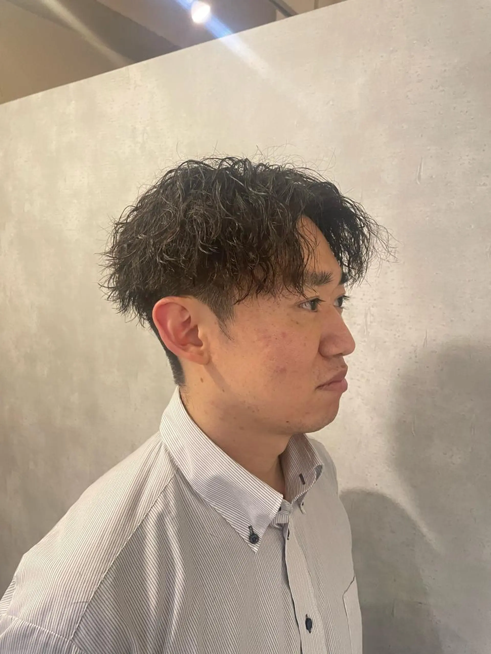 パーマ メンズ センターパート マッシュ メンズパーマ メンズツイストパーマ ツイストスパイラルパーマ カット パーマ ヘアセット 心斎橋/メンズ /ルレイル/地形真希のヘアスタイル