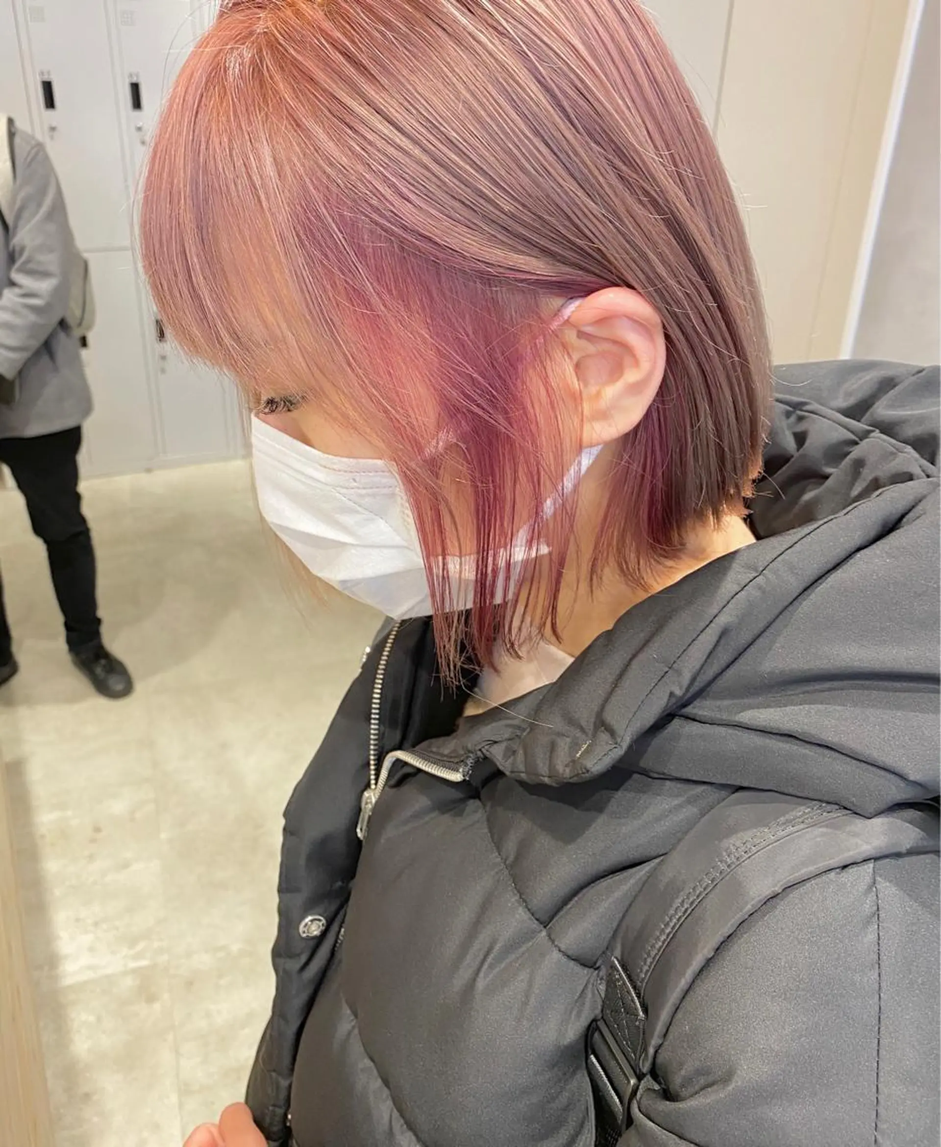 ミディアム カラー ヘアアレンジ ハイトーン/ ボブ 中村麟のヘアスタイル