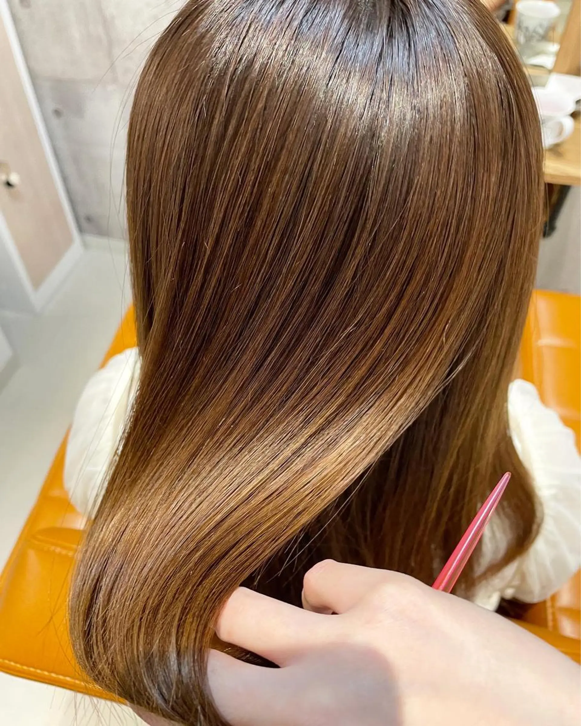 セミロング カット 縮毛矯正 トリートメント 小松崎 結花のヘアスタイル