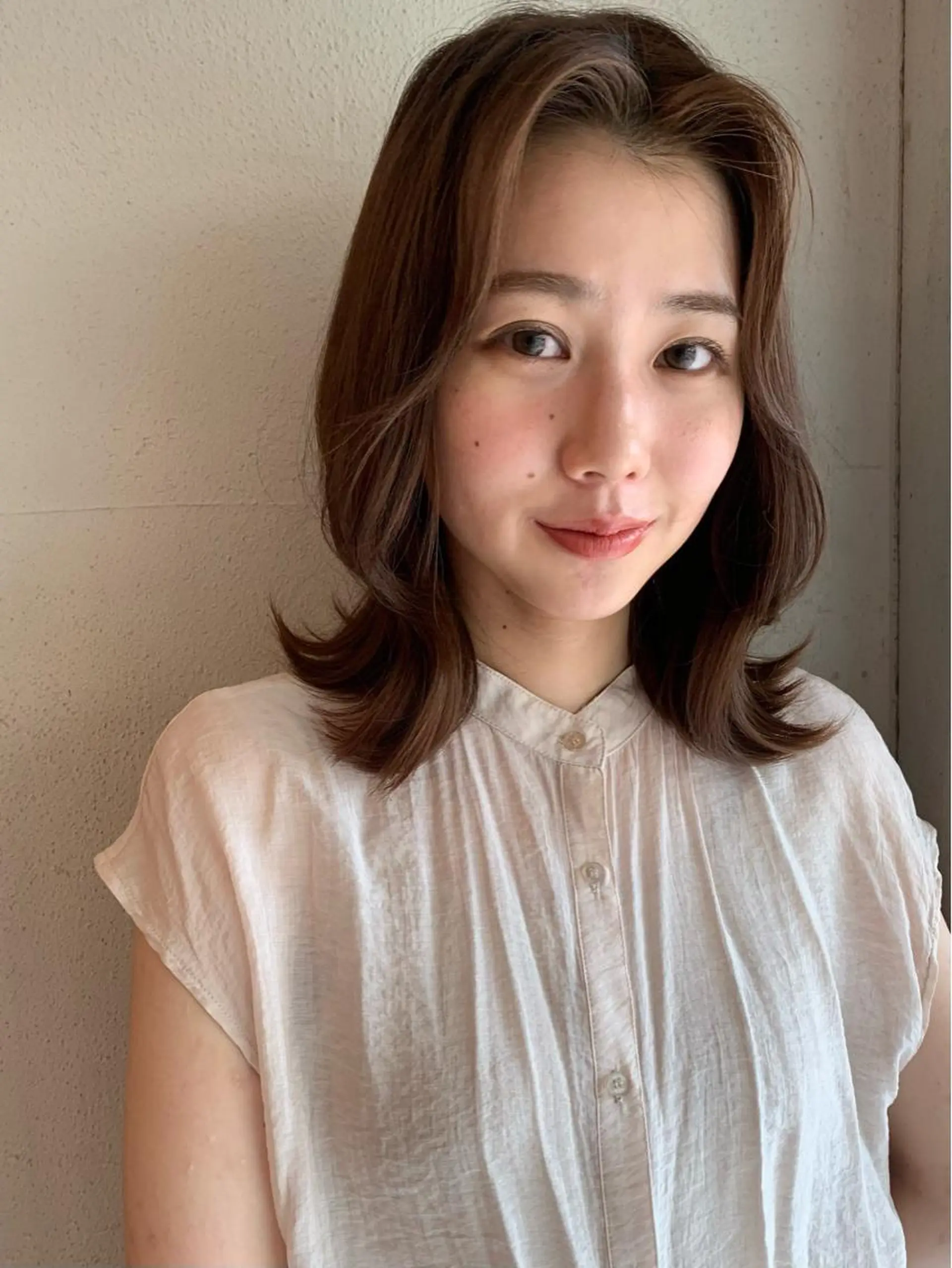 ミディアム カラー 透明感/オリーブ/ グレージュ/YUKAのヘアスタイル