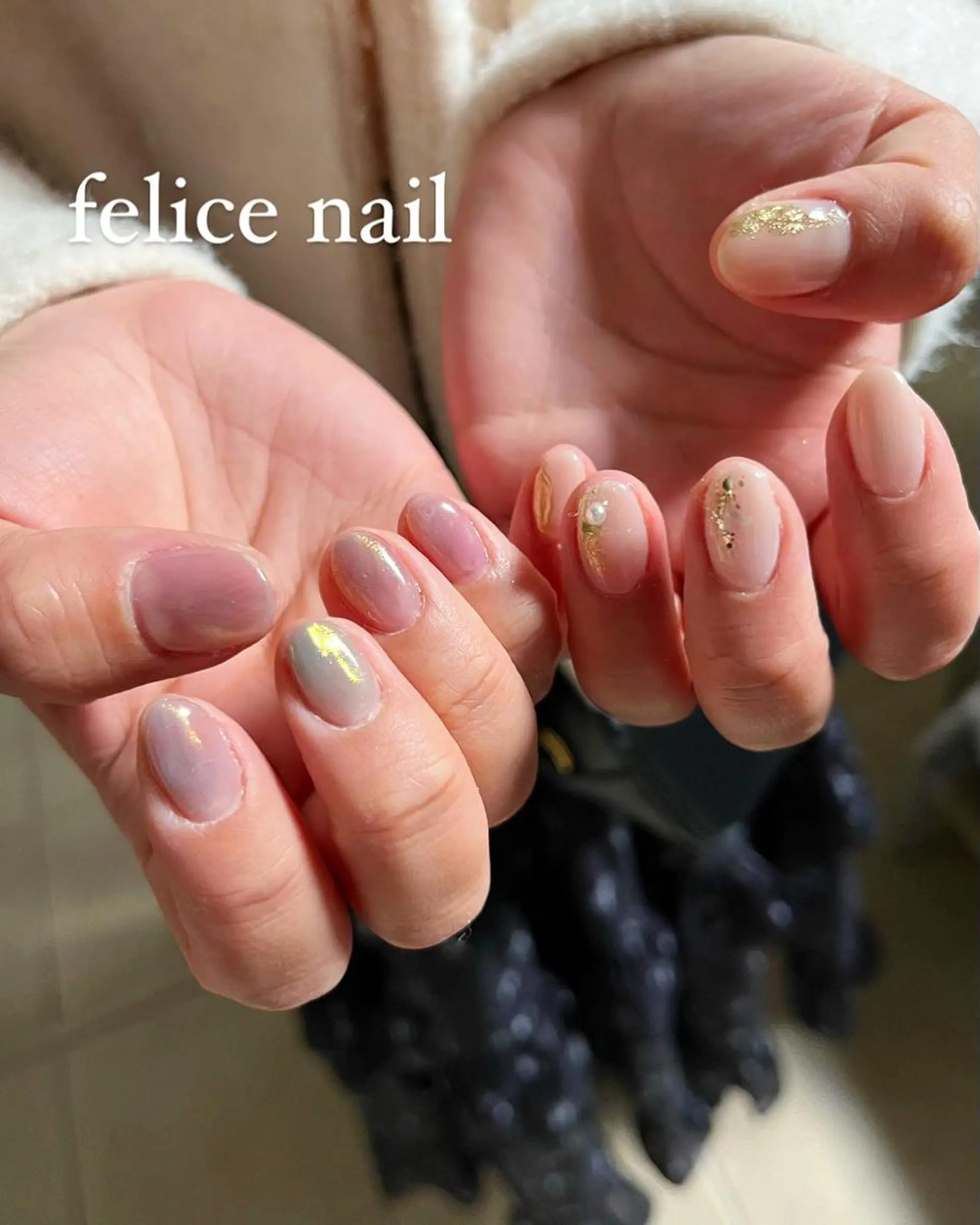 ネイル オーロラネイル ニュアンスネイル パステルネイル felice nailのネイルデザイン