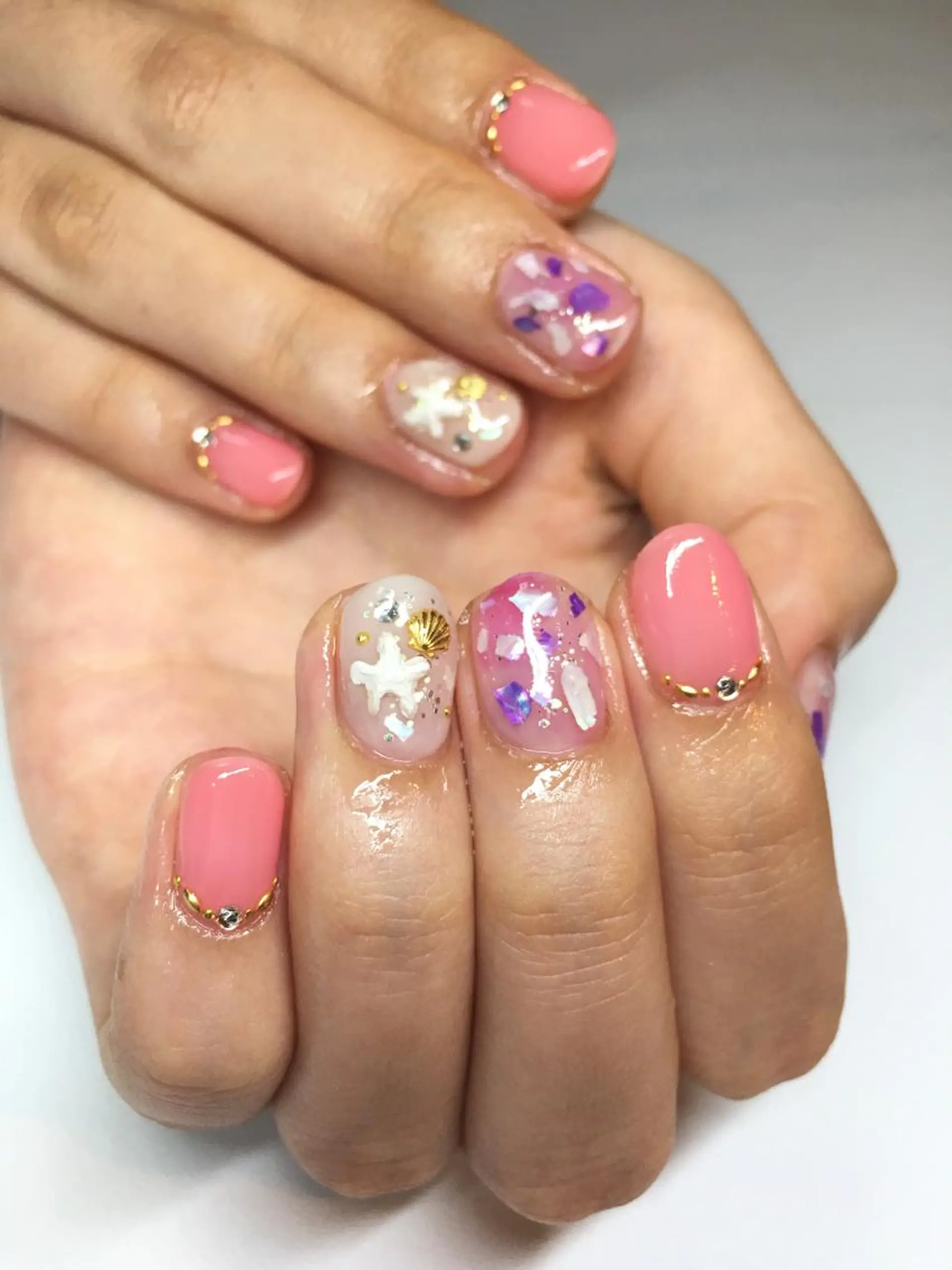 ネイル ゴールド 持ち込み 夏ネイル ハンドネイル glow_ nailのネイルデザイン