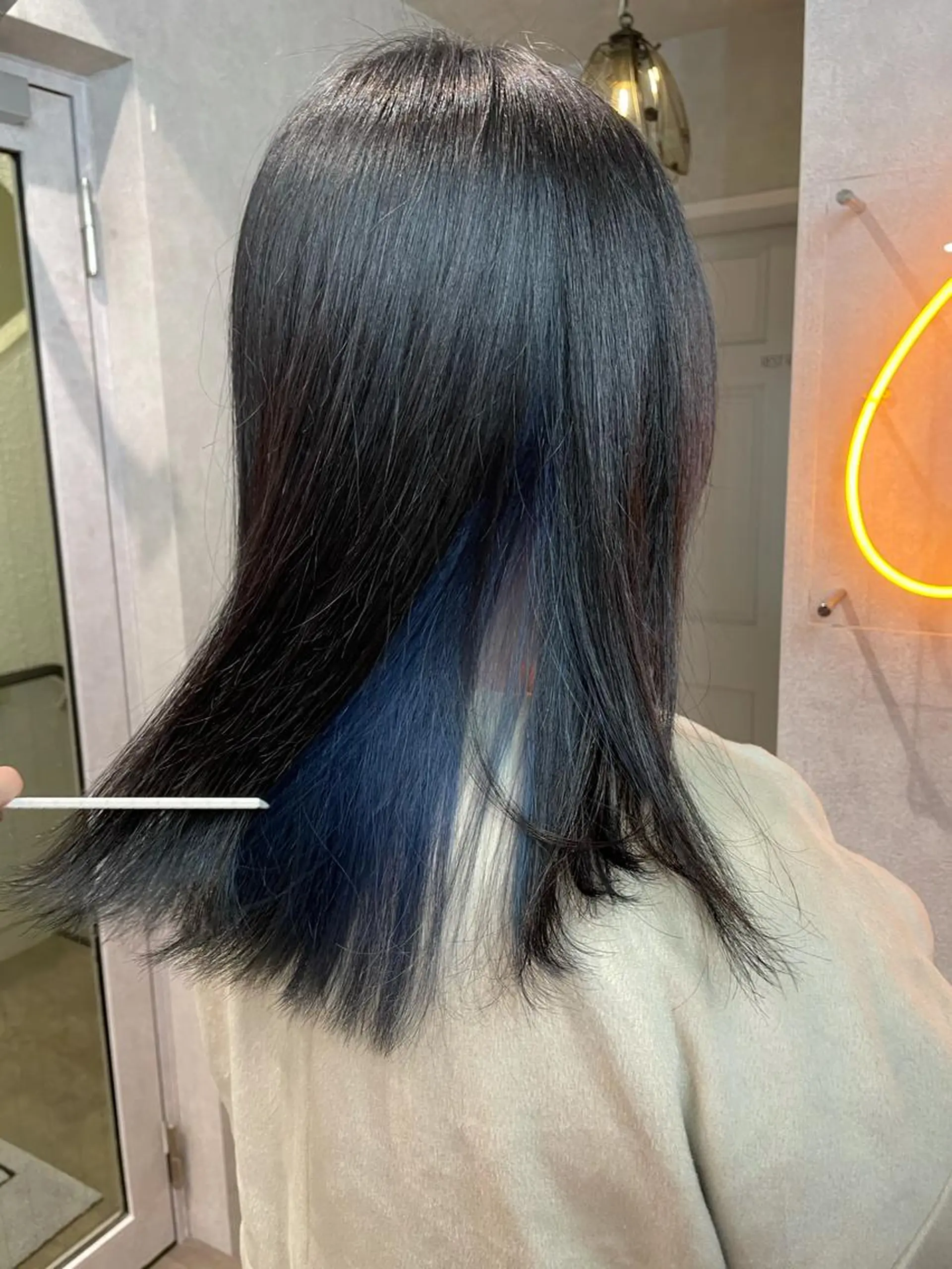 セミロング カラー インナーカラー ネイビーカラー ヘアカラー ナチュラル透明感🌱 小山美樹子のヘアスタイル