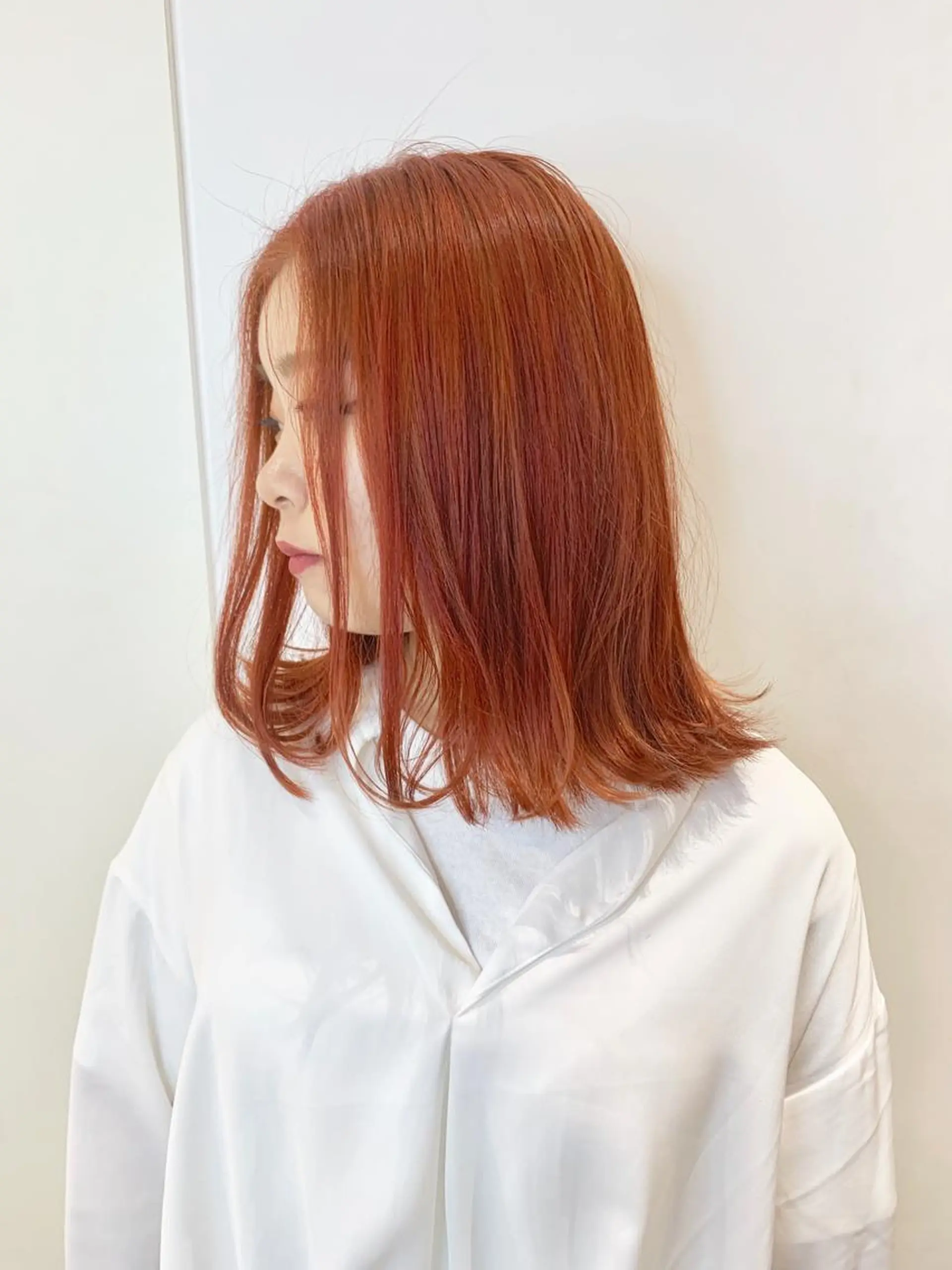 ミディアム カラー ブリーチ ケアブリーチ オレンジ トリートメント カット ヘアカラー トリートメント インナーエクステ渋谷 🦋KAJIのヘアスタイル