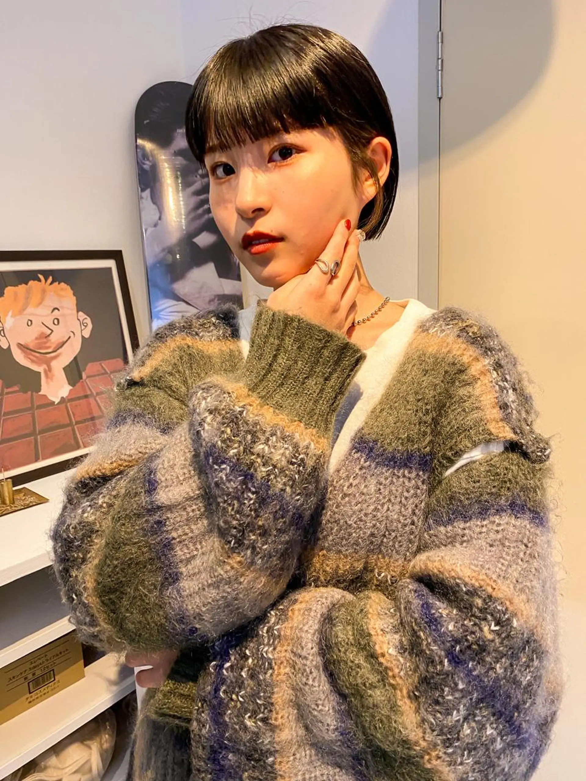 ショート カラー ボブ ダウンパーマ 【sity.ザイク】のヘアスタイル