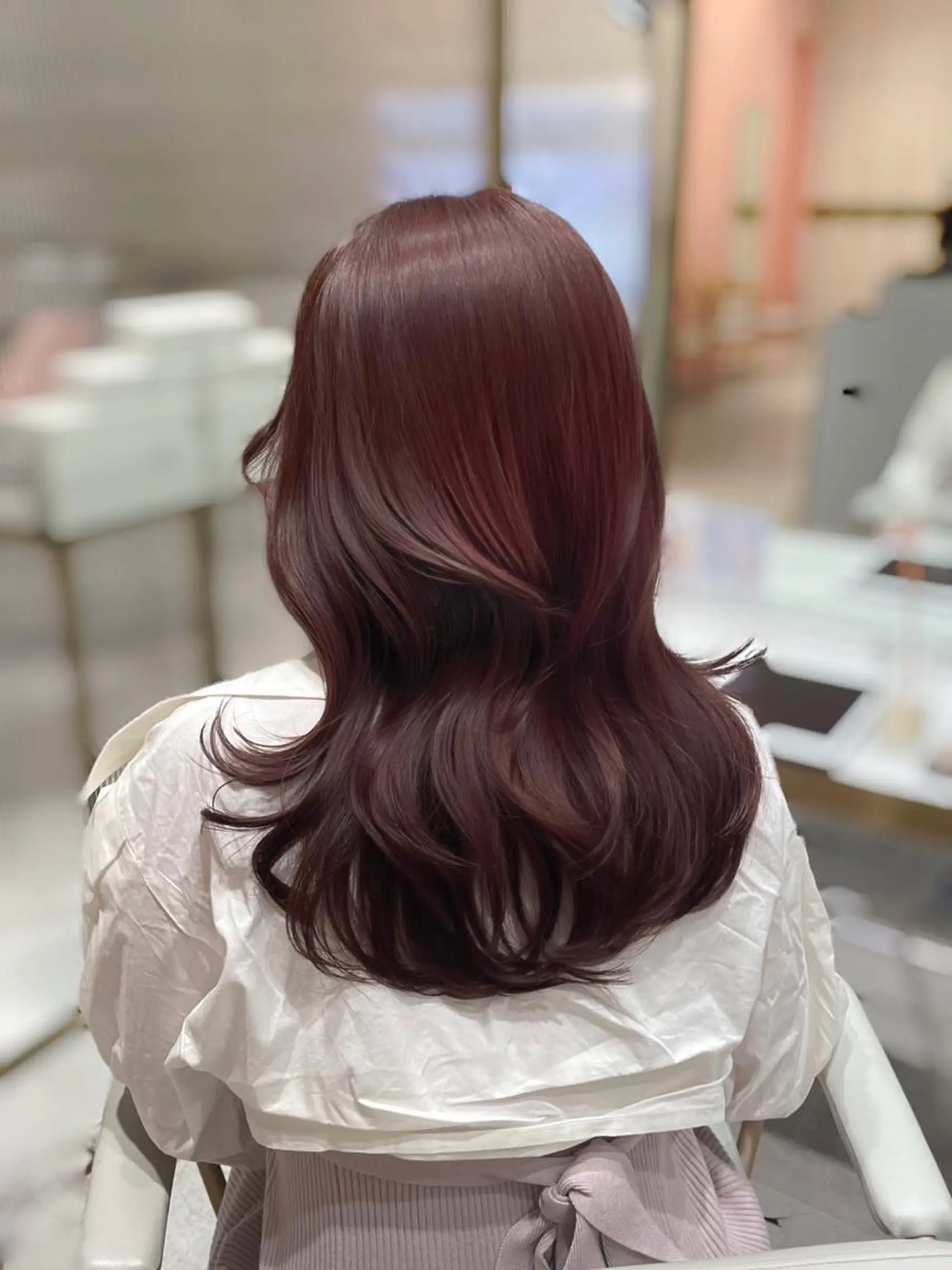 セミロング カラー ヘアアレンジ 🤎小顔レイヤー /ベージュ🤎友香のヘアスタイル