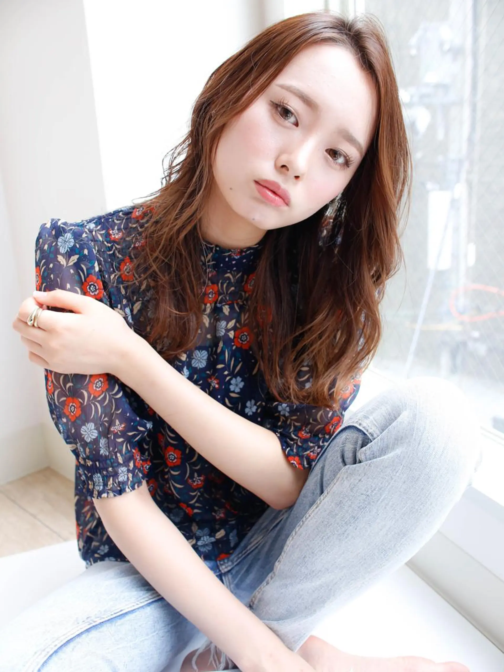 ミディアム アッシュ ボブ くせ毛 小顔カット 外ハネヘア ルーチェヘアー 北摂エリアNo.1のヘアスタイル