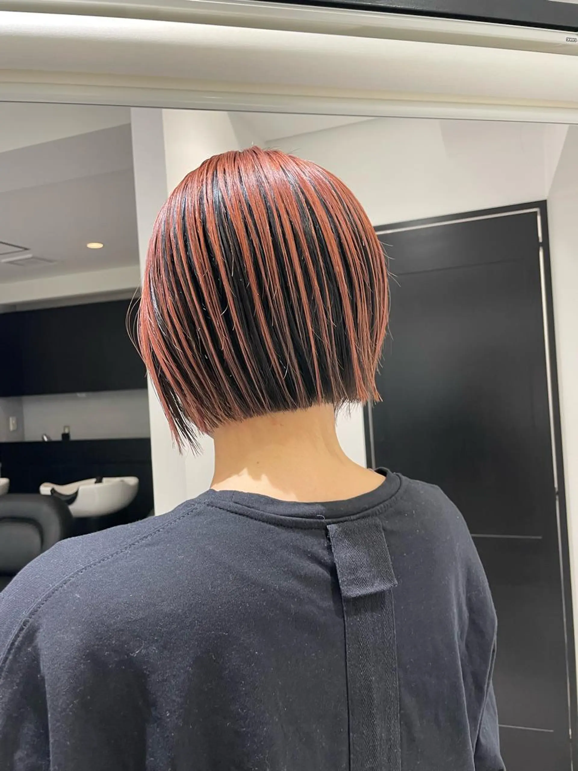 ショート カラー オレンジ ボブ カット ヘアカラー トリートメント ヘアセット メンズ特化 パーマ/オザワのヘアスタイル