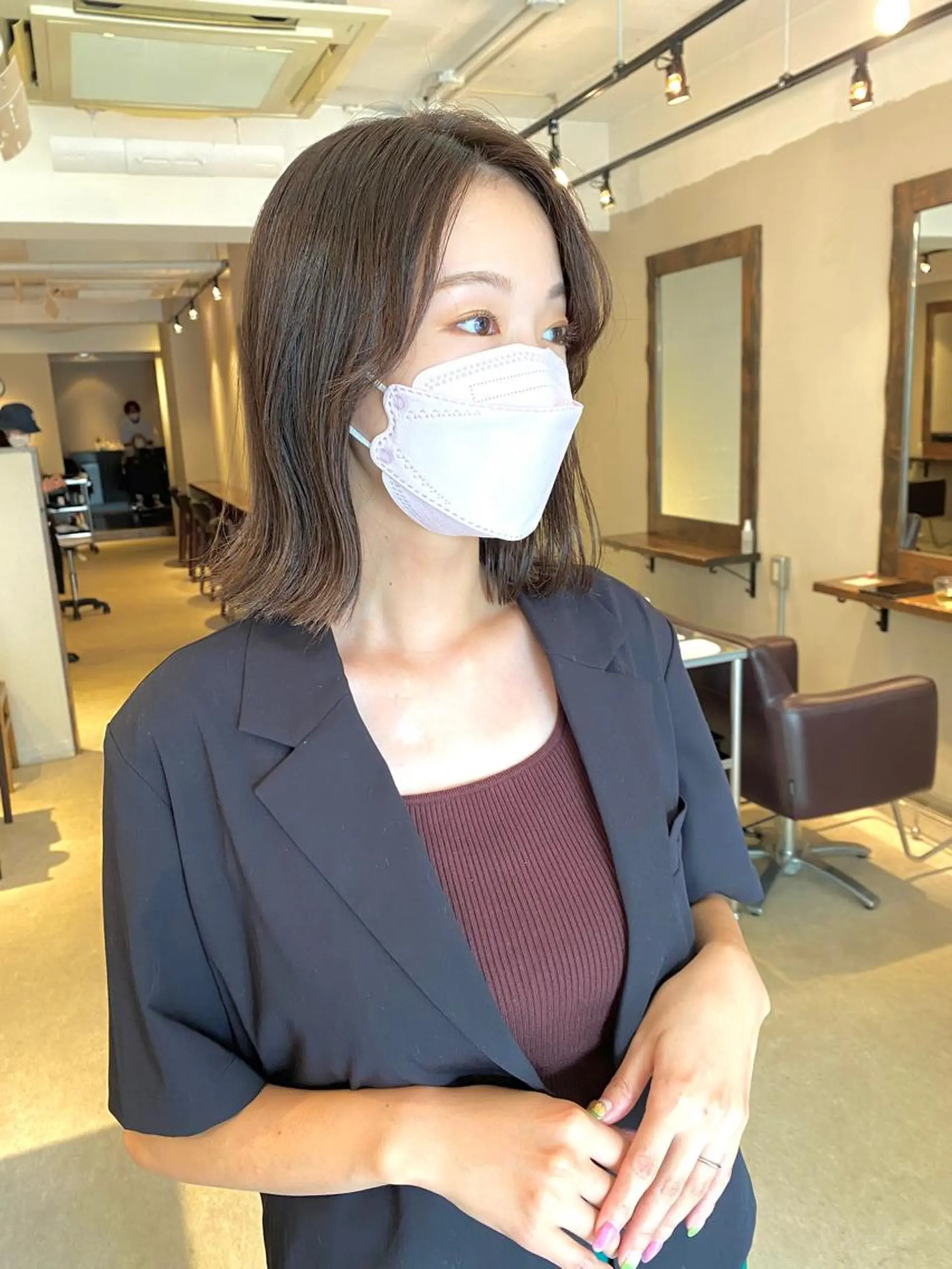 ミディアム カラー カット ヘアカラー ヨシダ トオルのヘアスタイル