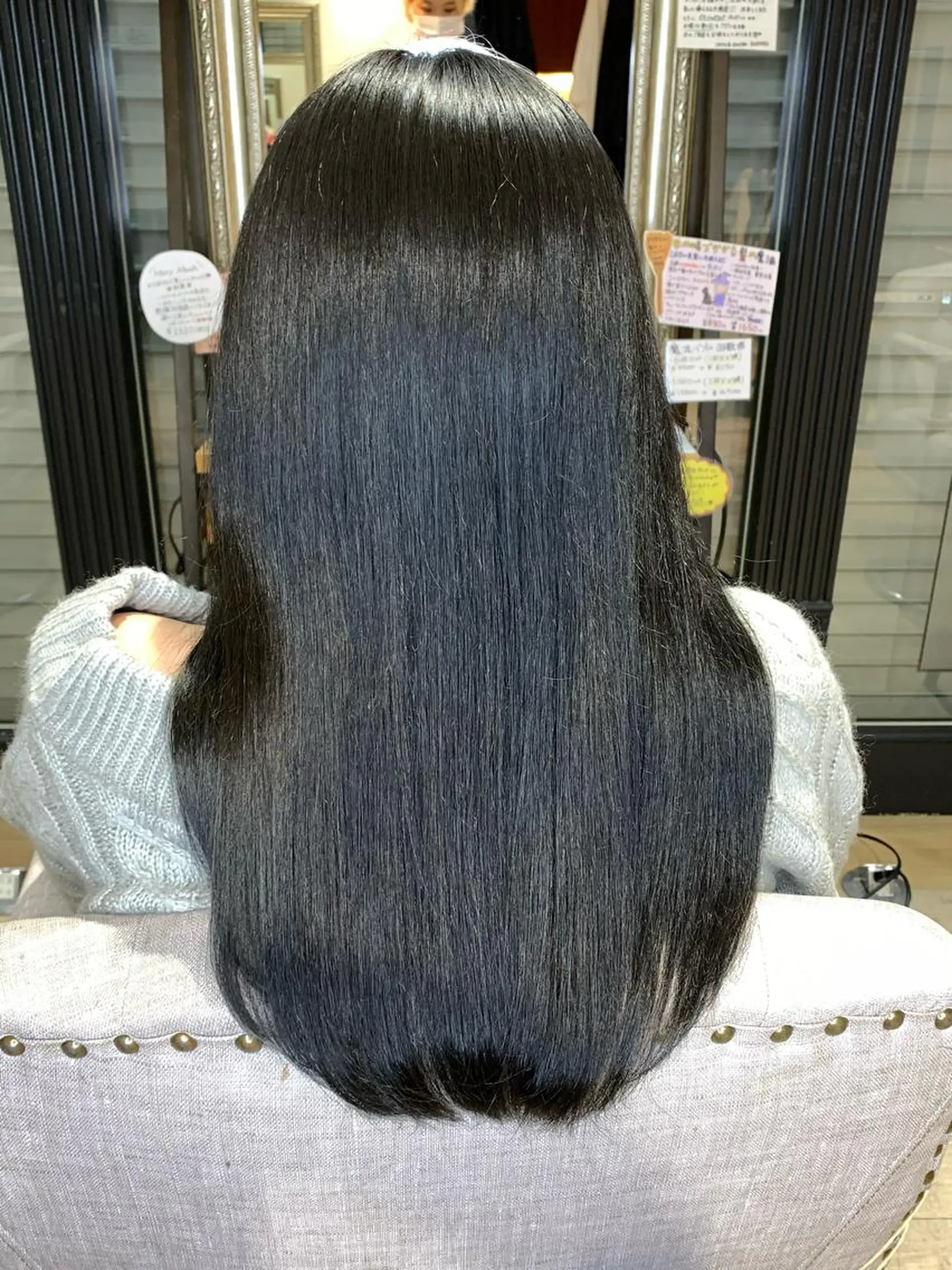 ロング カラー 黒髪 ブルーカラー ブルーブラック 艶髪レイヤー上田 紗也🇰🇷💗のヘアスタイル