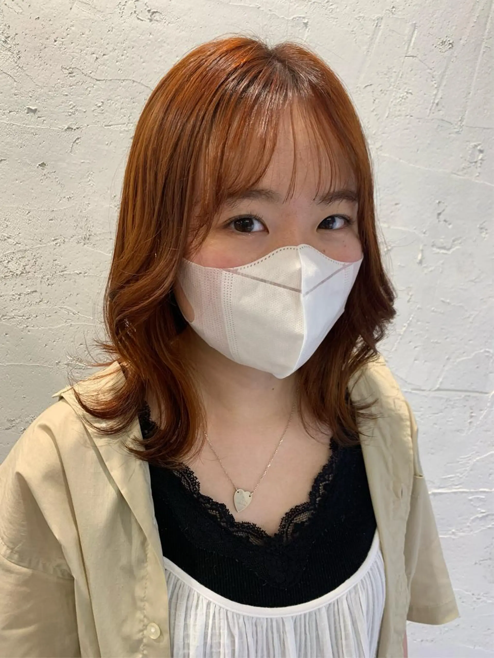 ミディアム カラー ブリーチ ブラウンカラー オレンジ オレンジブラウン fifth おのでら ようのヘアスタイル