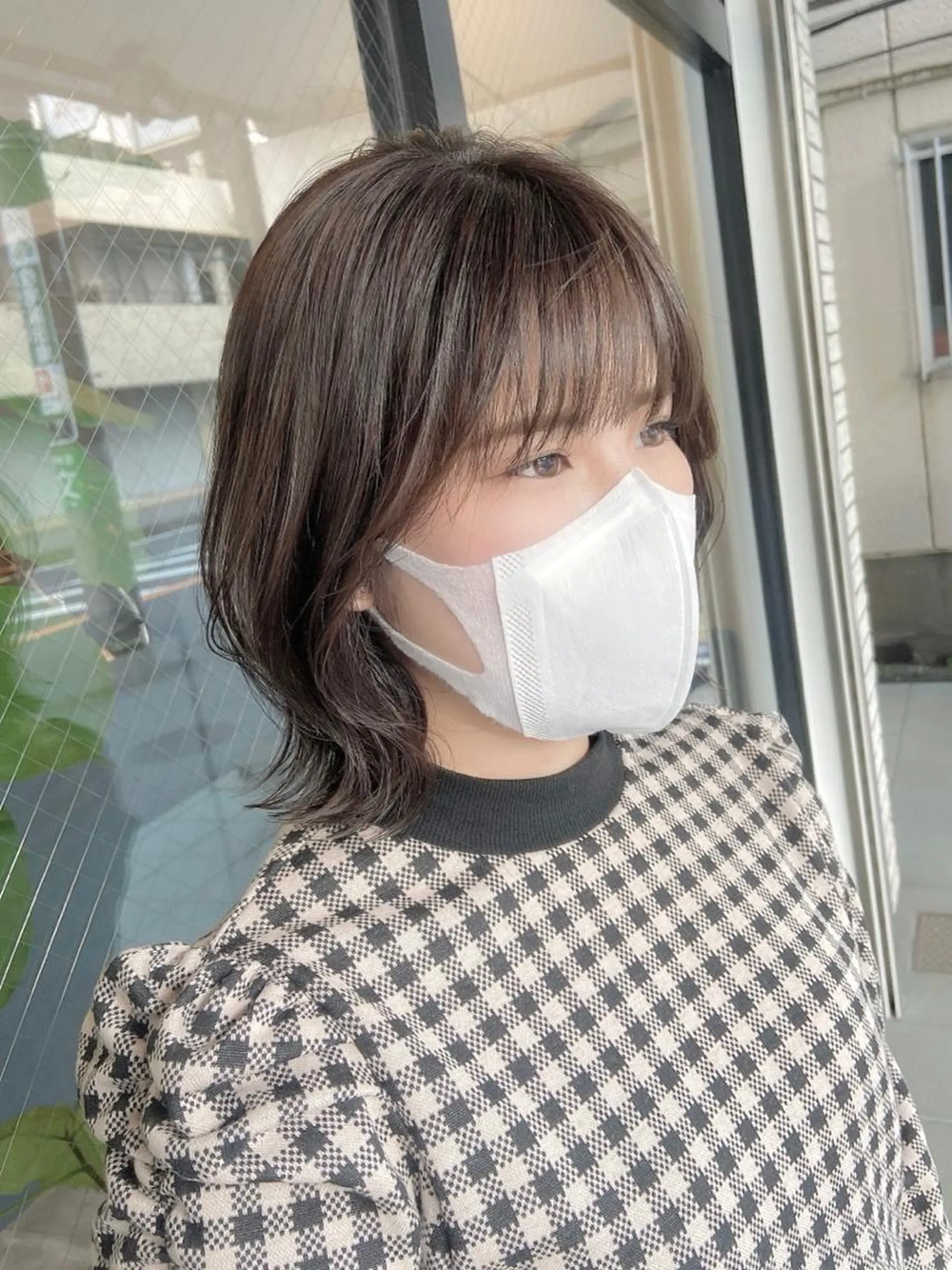 ショート ボブ くびれヘア サイドバング 小顔カット 柏韓国ヘア 白石芽衣のヘアスタイル