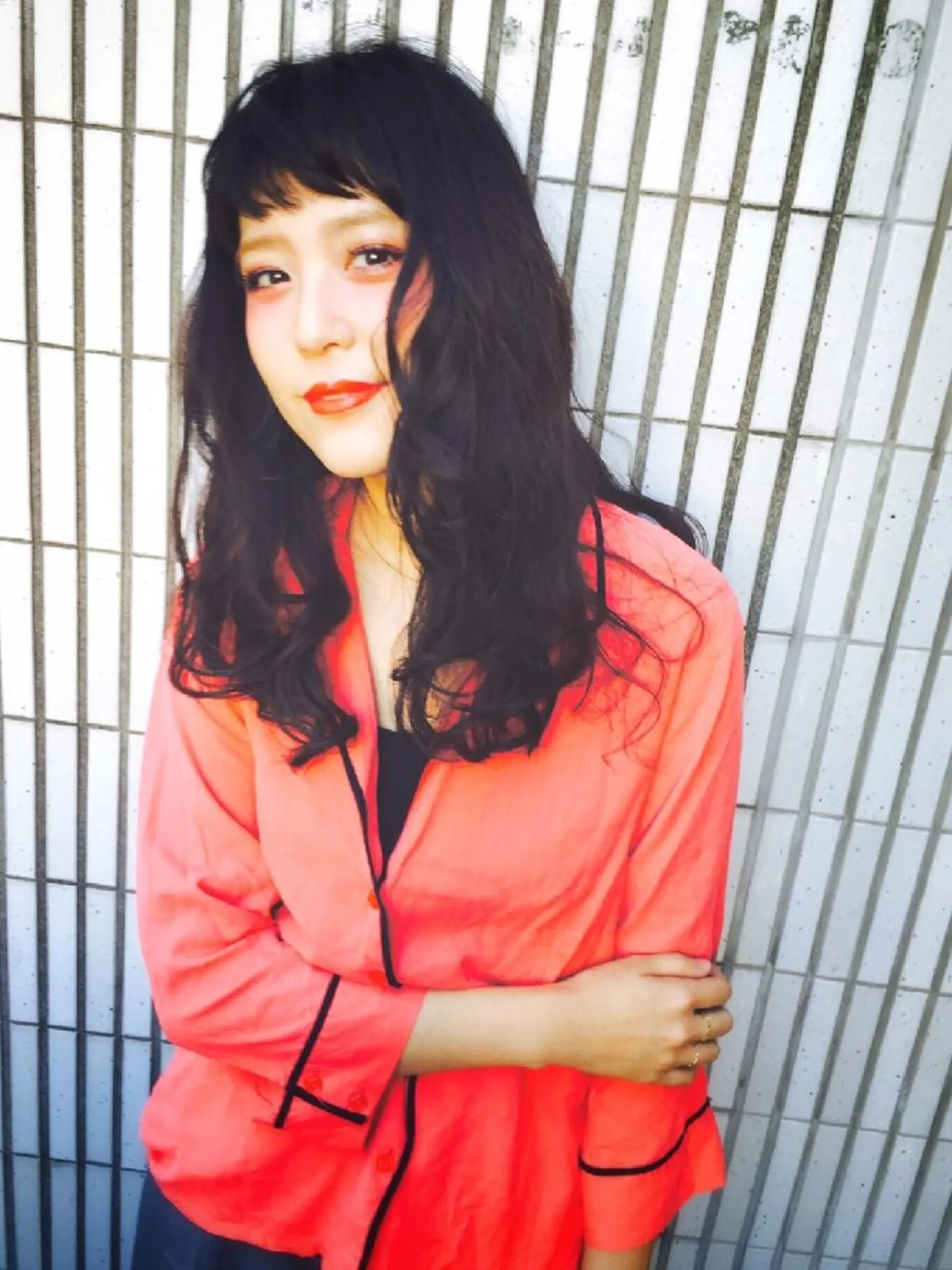 ロング カラー パーマ カット パーマ トリートメント AnFye une qatllのヘアスタイル