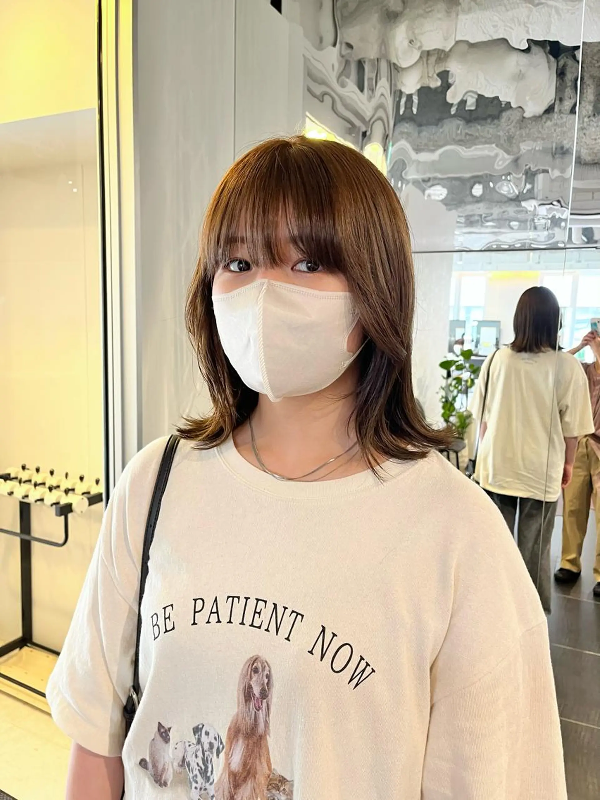 ミディアム カラー ベージュカラー ブリーチ 透明感カラー イルミナカラー ブリーチなしカラー ショート/パーマ/ カラー/FUKOのヘアスタイル