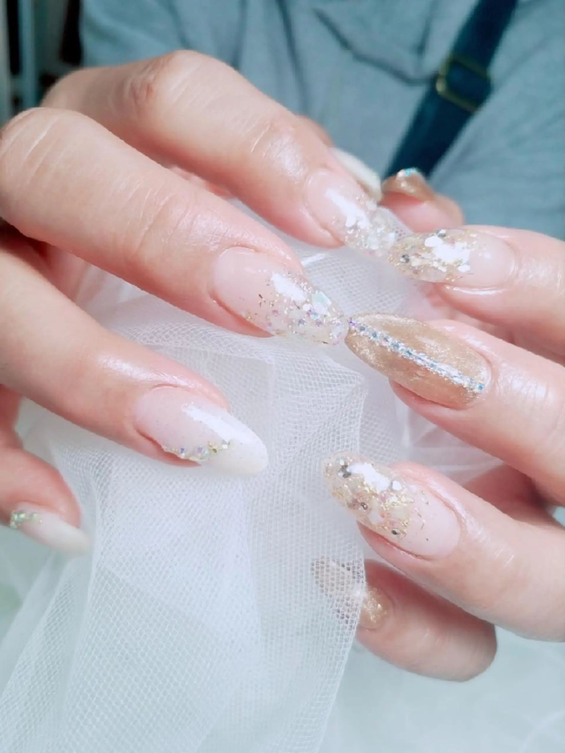 ネイル 長さ出し ハンドネイル 門戸厄神プライベートサロンulunail所属・ulunail mikaのネイルデザイン