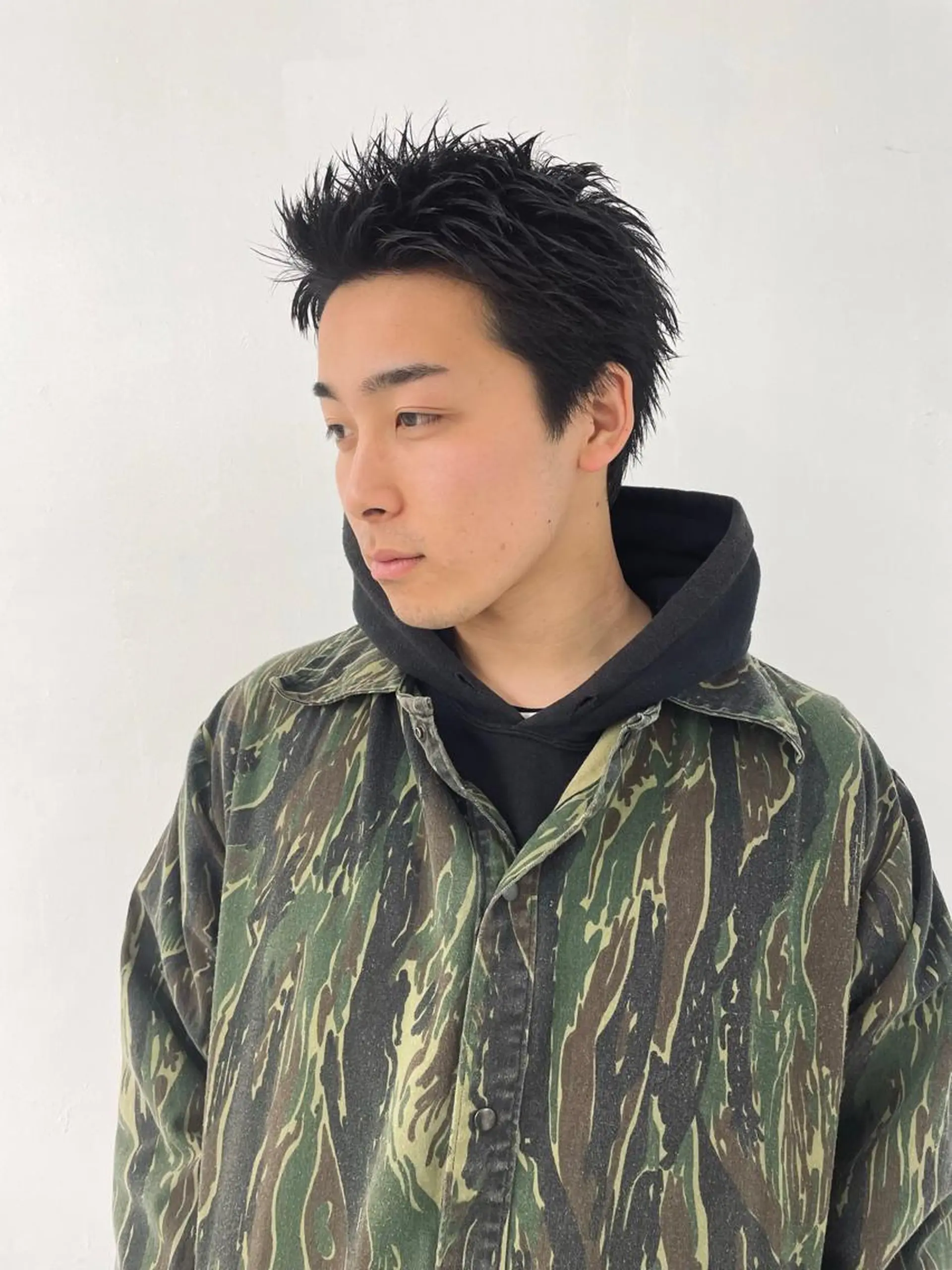 メンズ カット スパイキーパーマ 柏NO1 藤本葉のヘアスタイル