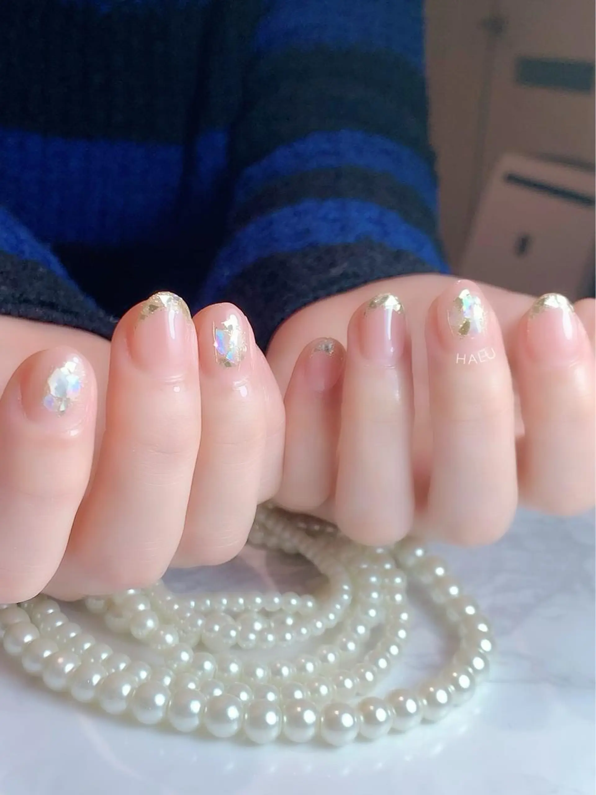 ネイル フレンチネイル ガラスフレンチ HALU ハルのネイルデザイン