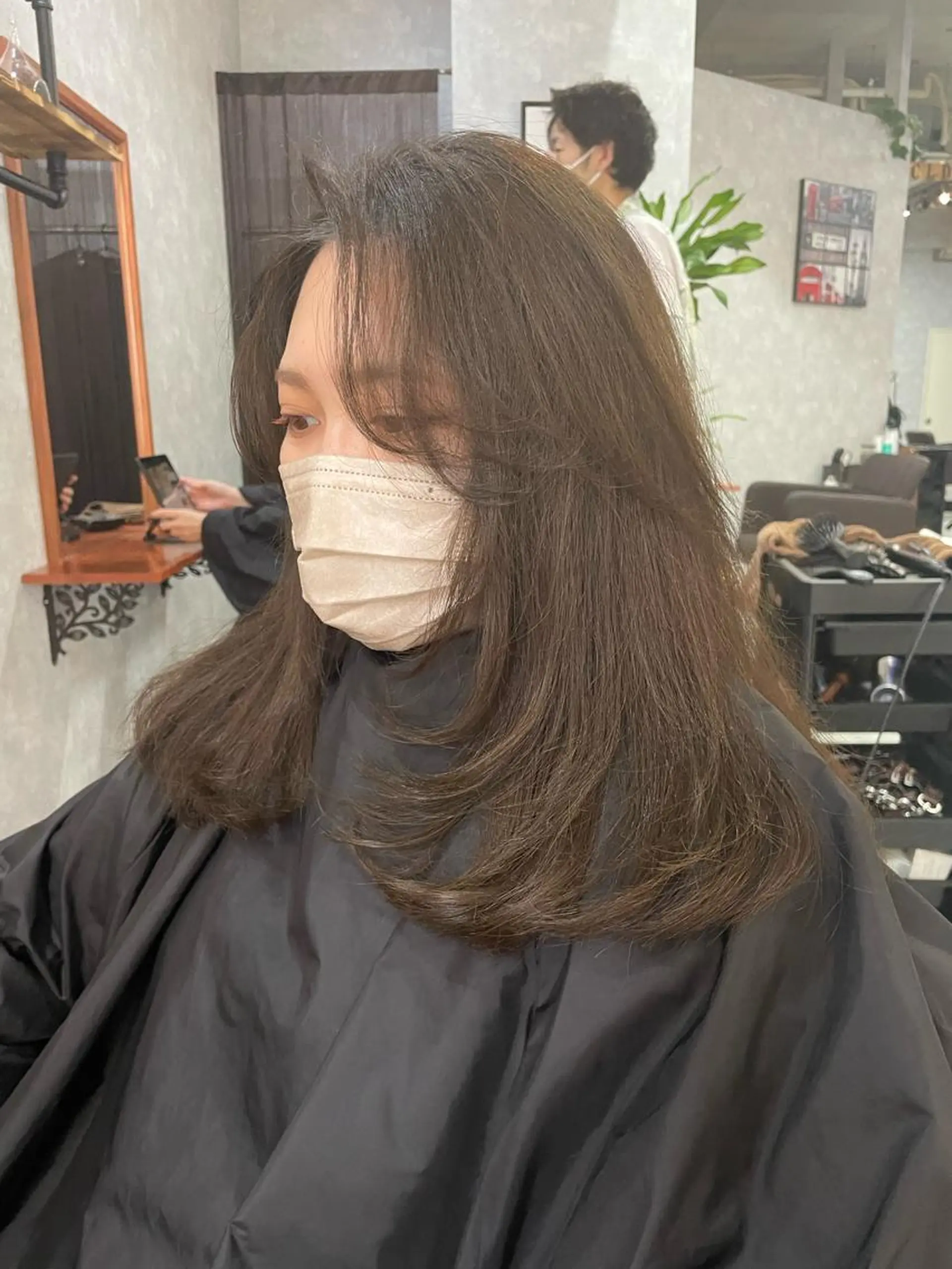 セミロング 韓国風カラー 韓国風ヘア andKおもろまち店 艶ダブルカラー✨のヘアスタイル