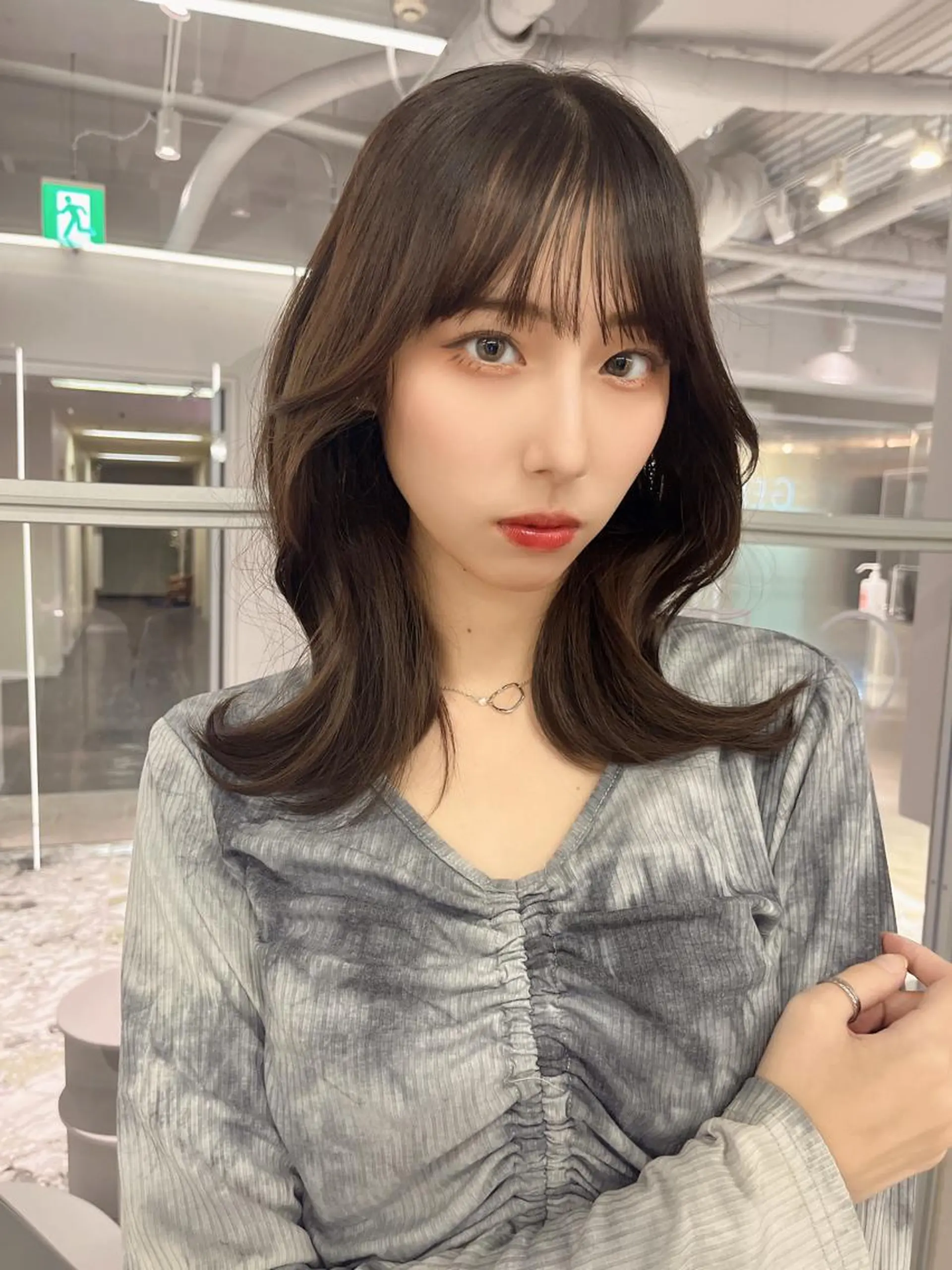 ミディアム カラー ヘアアレンジ レイヤー/髪質改善 /透け感カラー/艶髪のヘアスタイル