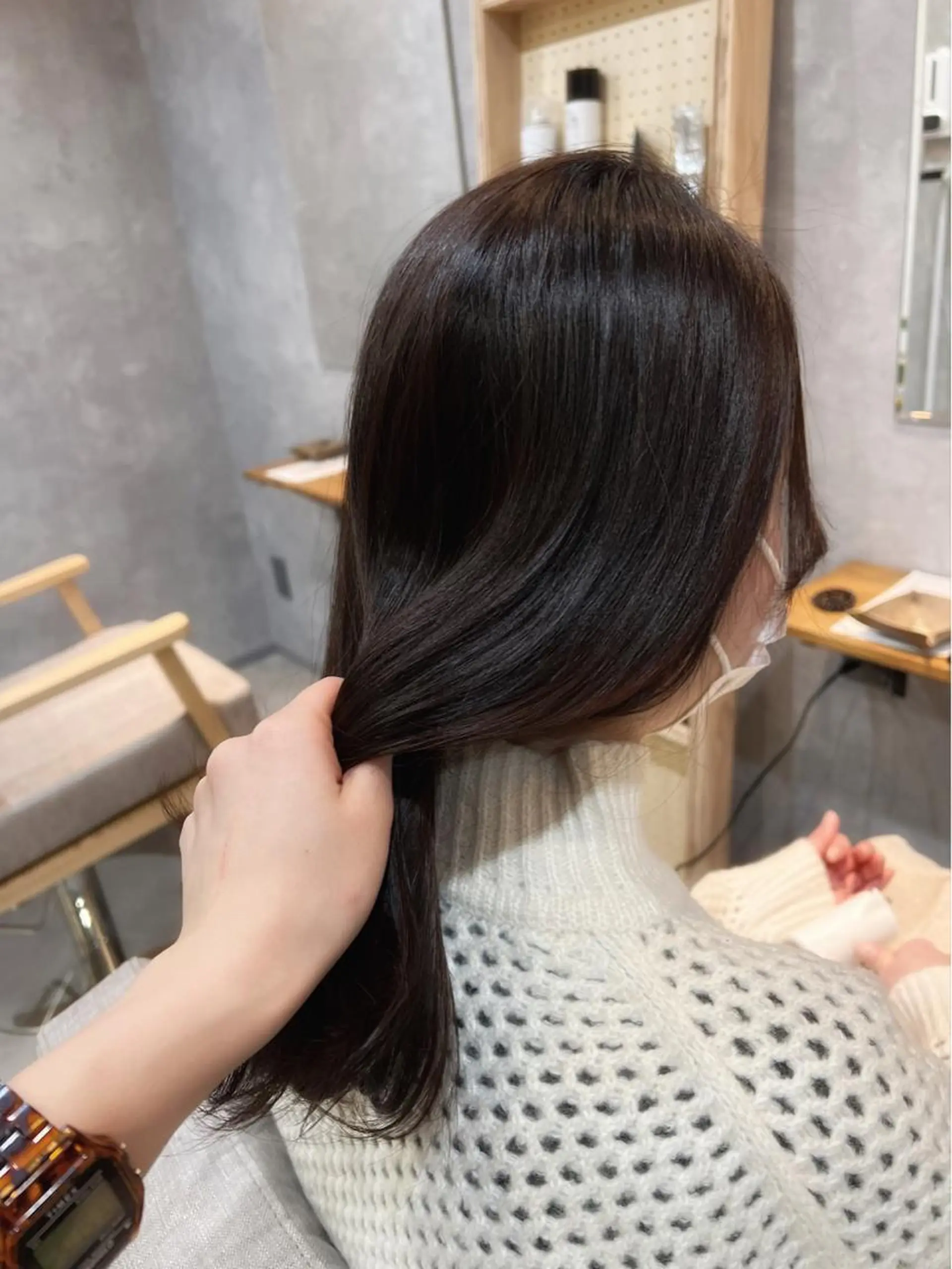 ロング カラー ブラウンカラー 髪質改善 トリートメント 中村 ひなたのヘアスタイル