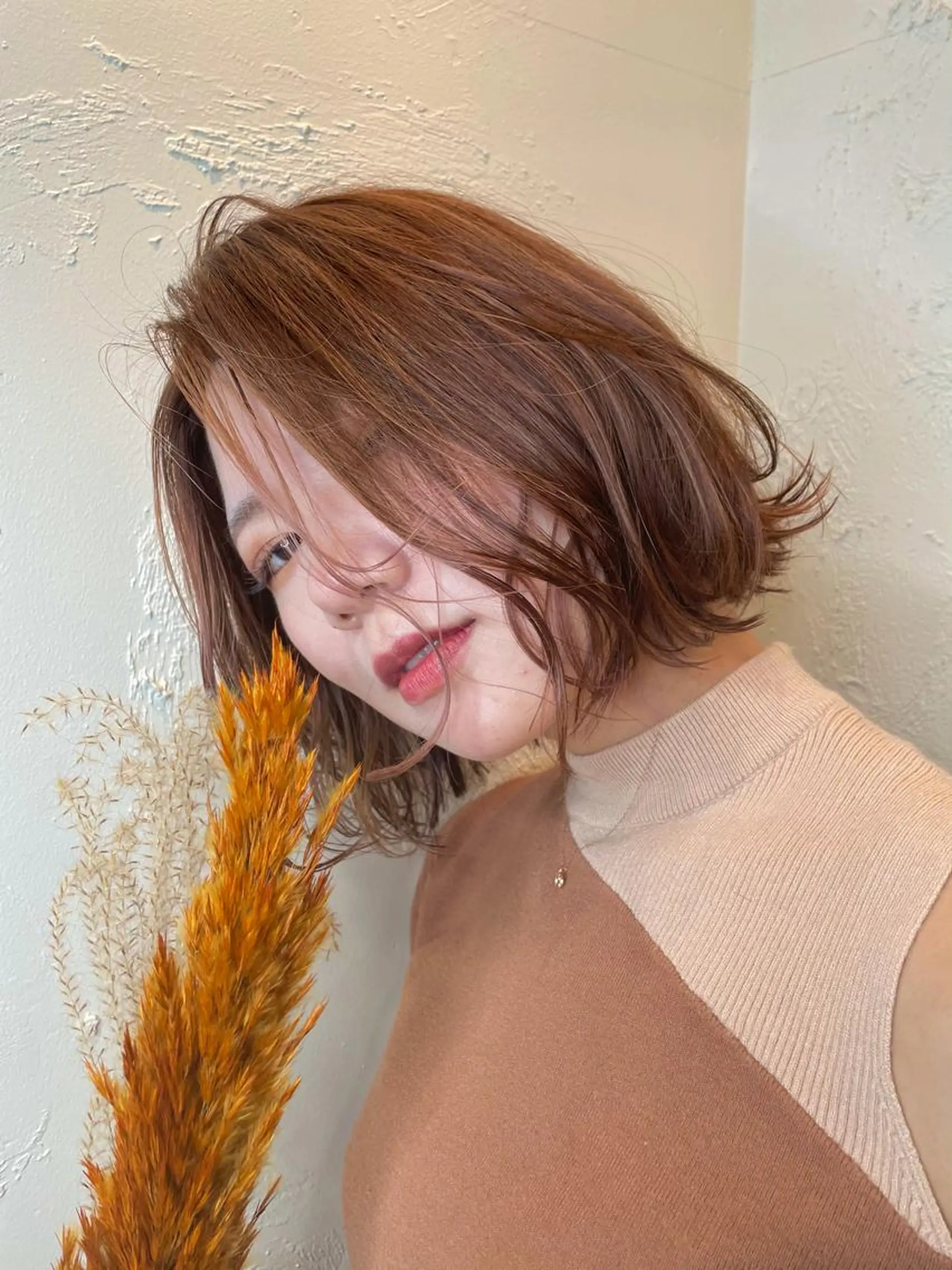 ミディアム カラー ショート/ボブ/ メンズ/縮毛矯正のヘアスタイル