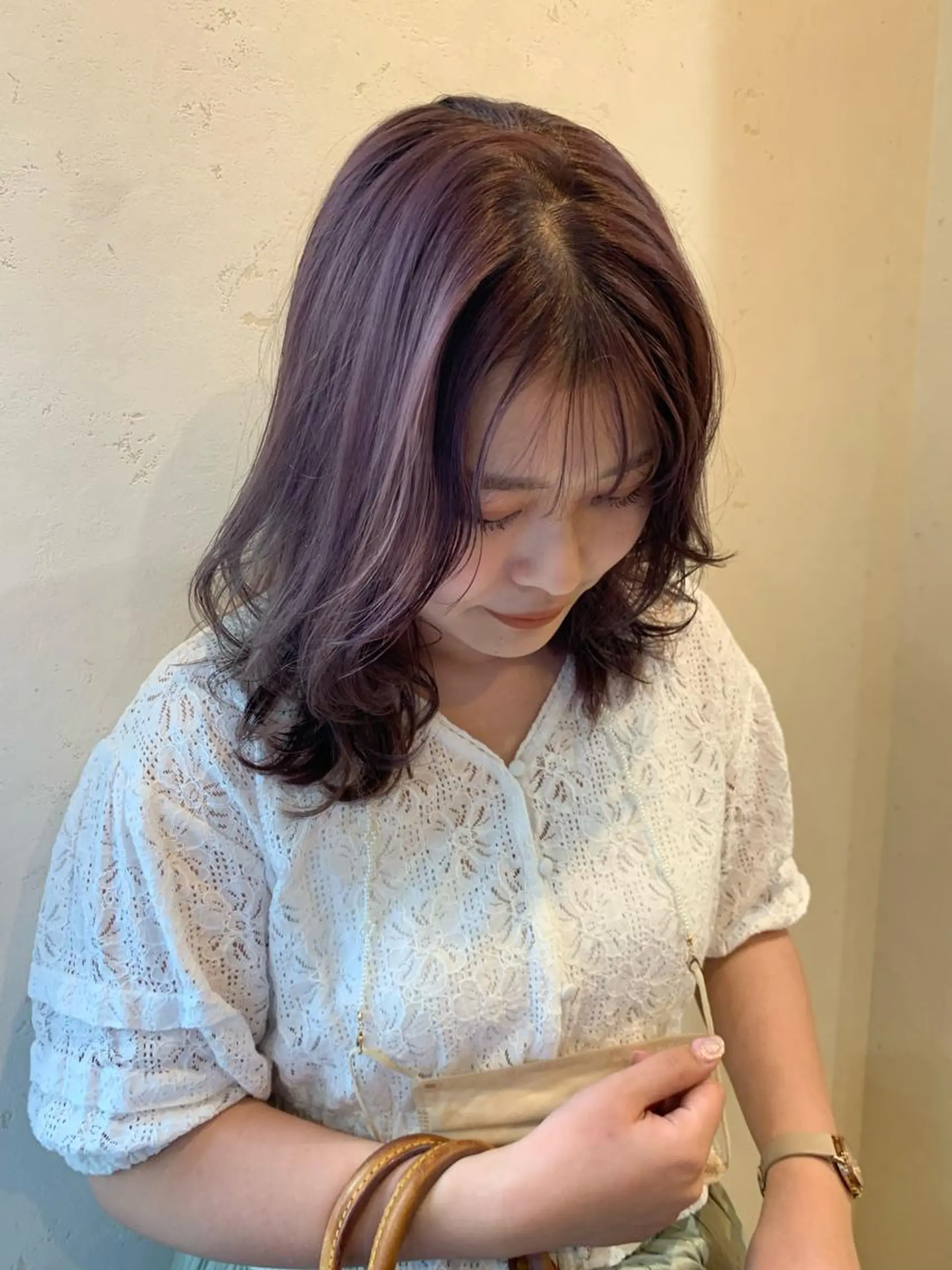 セミロング 落合希 Olivebeigeのヘアスタイル