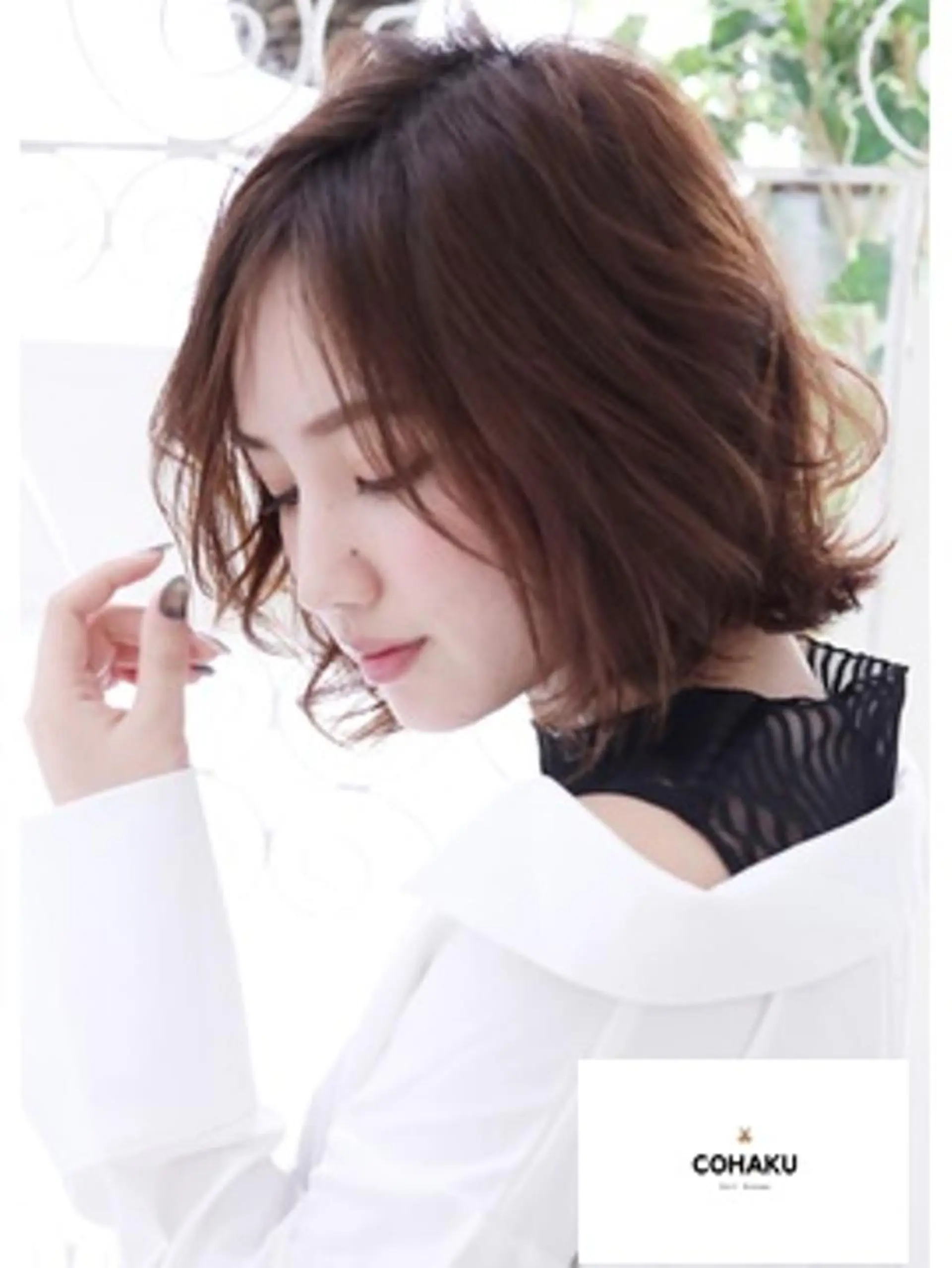 ミディアム 切りっぱなしボブ ボブ tocoha 四條畷駅のヘアスタイル