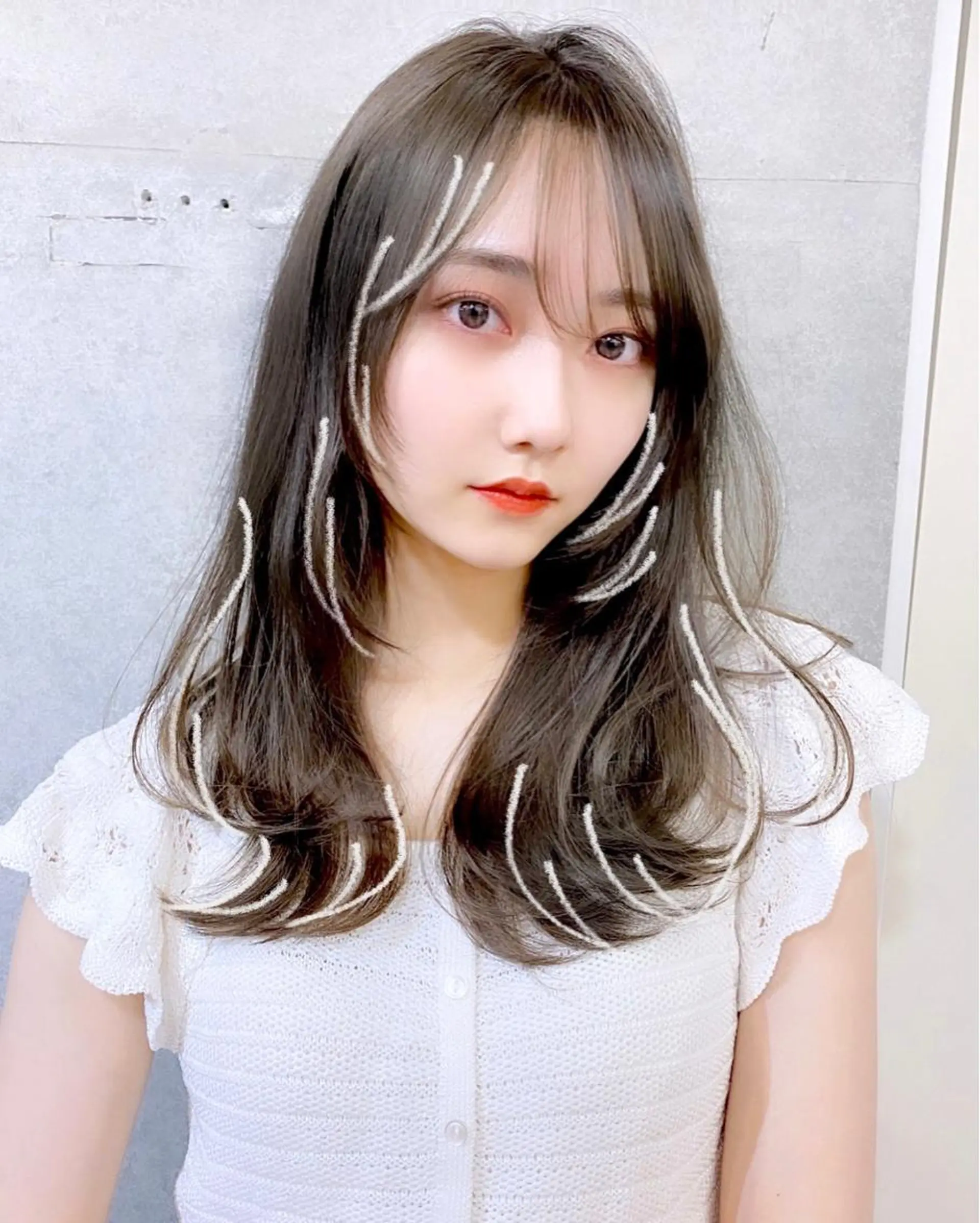 ロング カラー レイヤーカット ロング ウルフカット ウルフレイヤー 似合わせレイヤー 🇰🇷荒木洋文のヘアスタイル