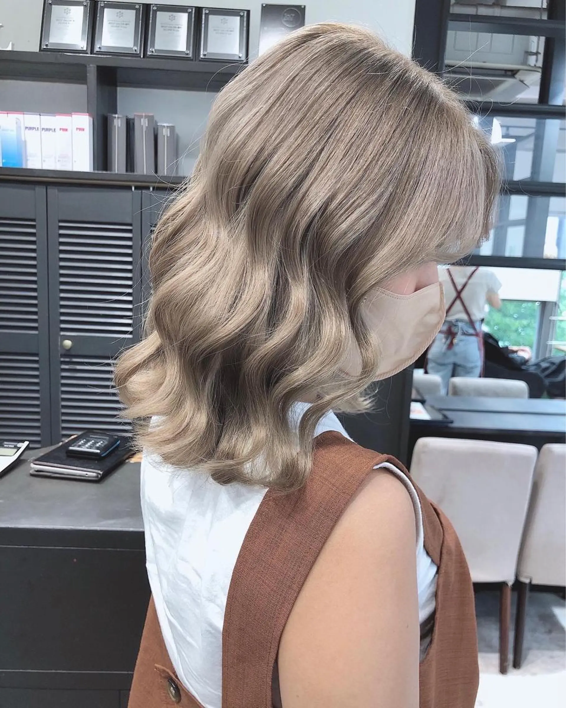 ミディアム カラー ヘアアレンジ ヘアカラー トリートメント GiseL天神カラー 髪質改善/ブリーチのヘアスタイル