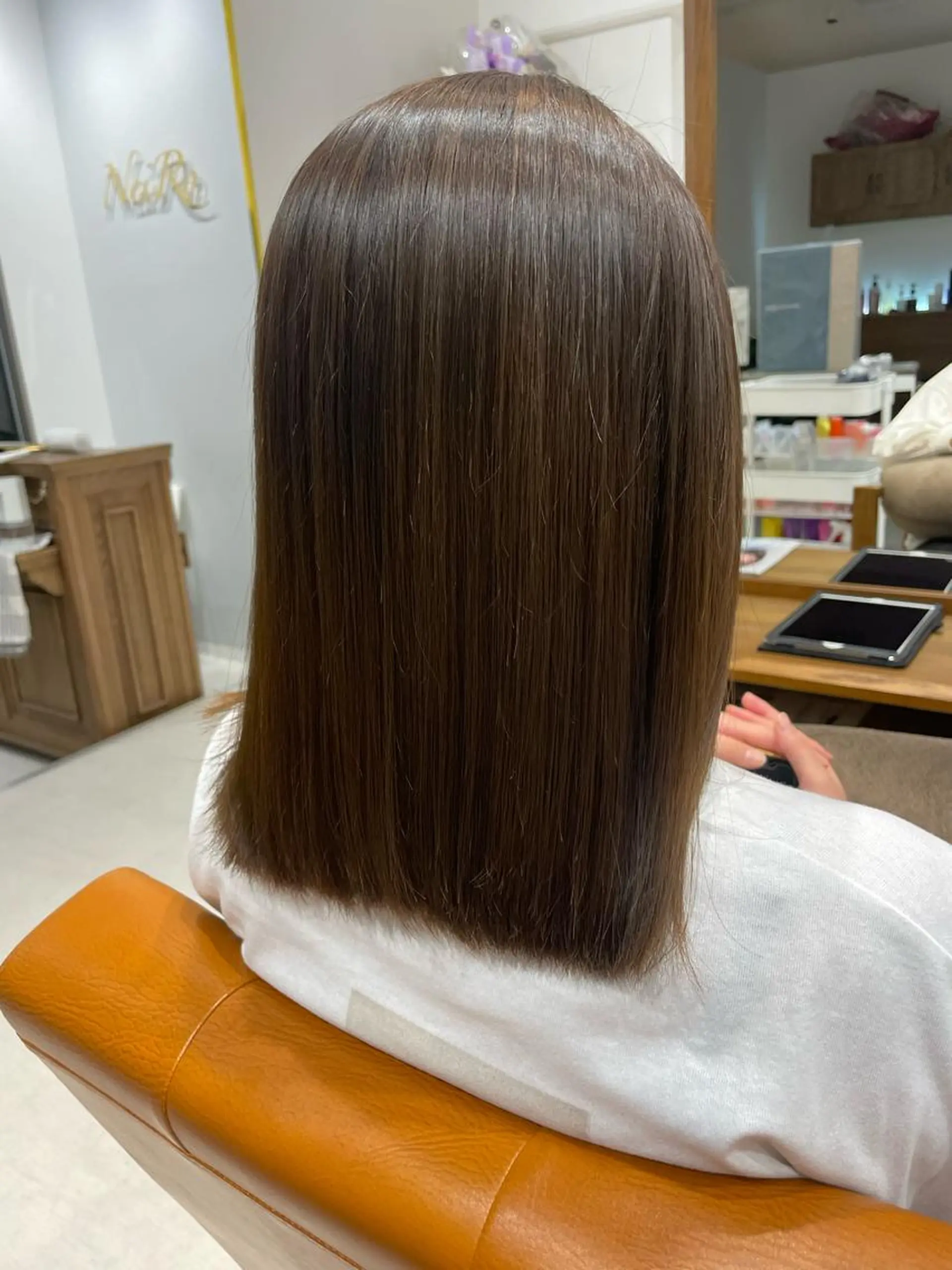 ミディアム 縮毛矯正 あさひ かなのヘアスタイル