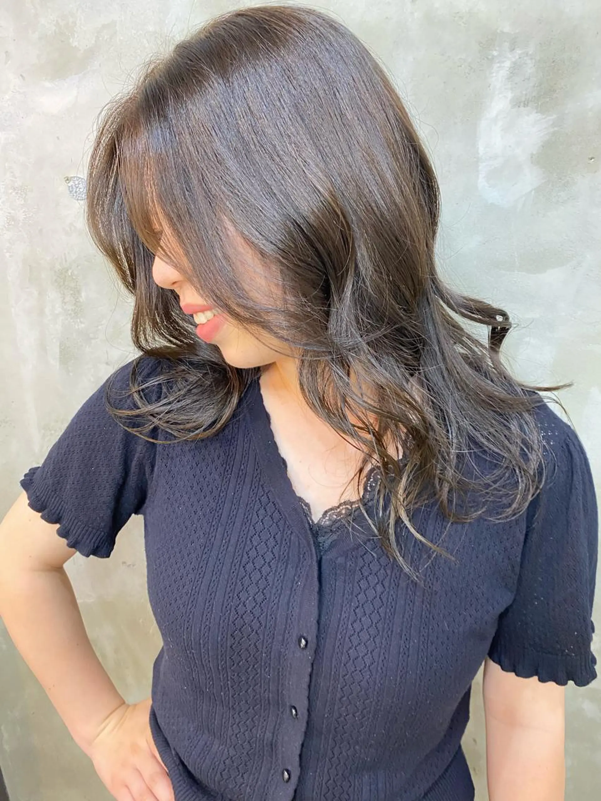 ロング カラー ヘアアレンジ インナーカラー オリーブカラー 志賀 あずみのヘアスタイル