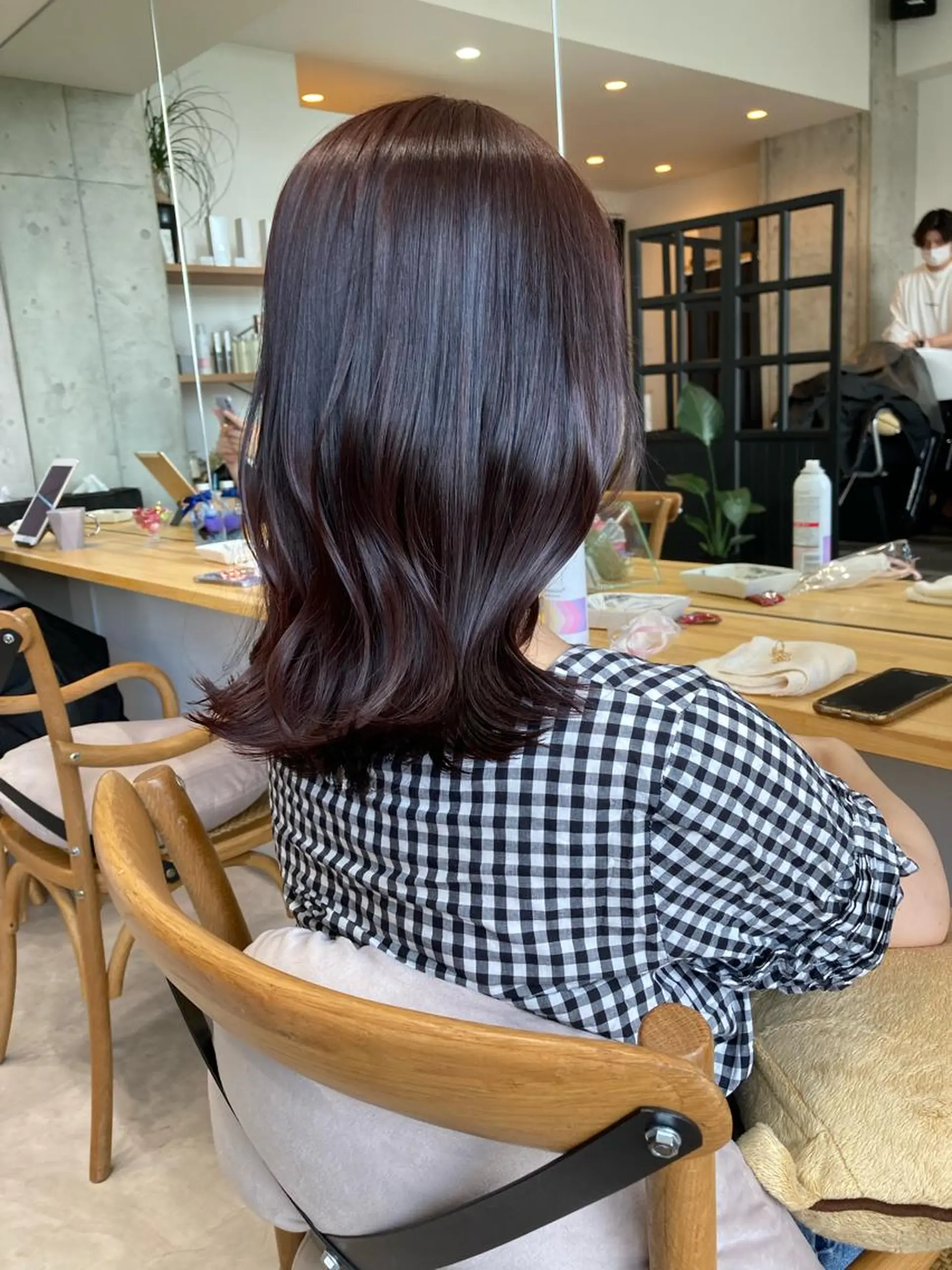 ミディアム カット ヘアカラー トリートメント ✨色持ちの良い艶 カラー✨蟹江真世のヘアスタイル