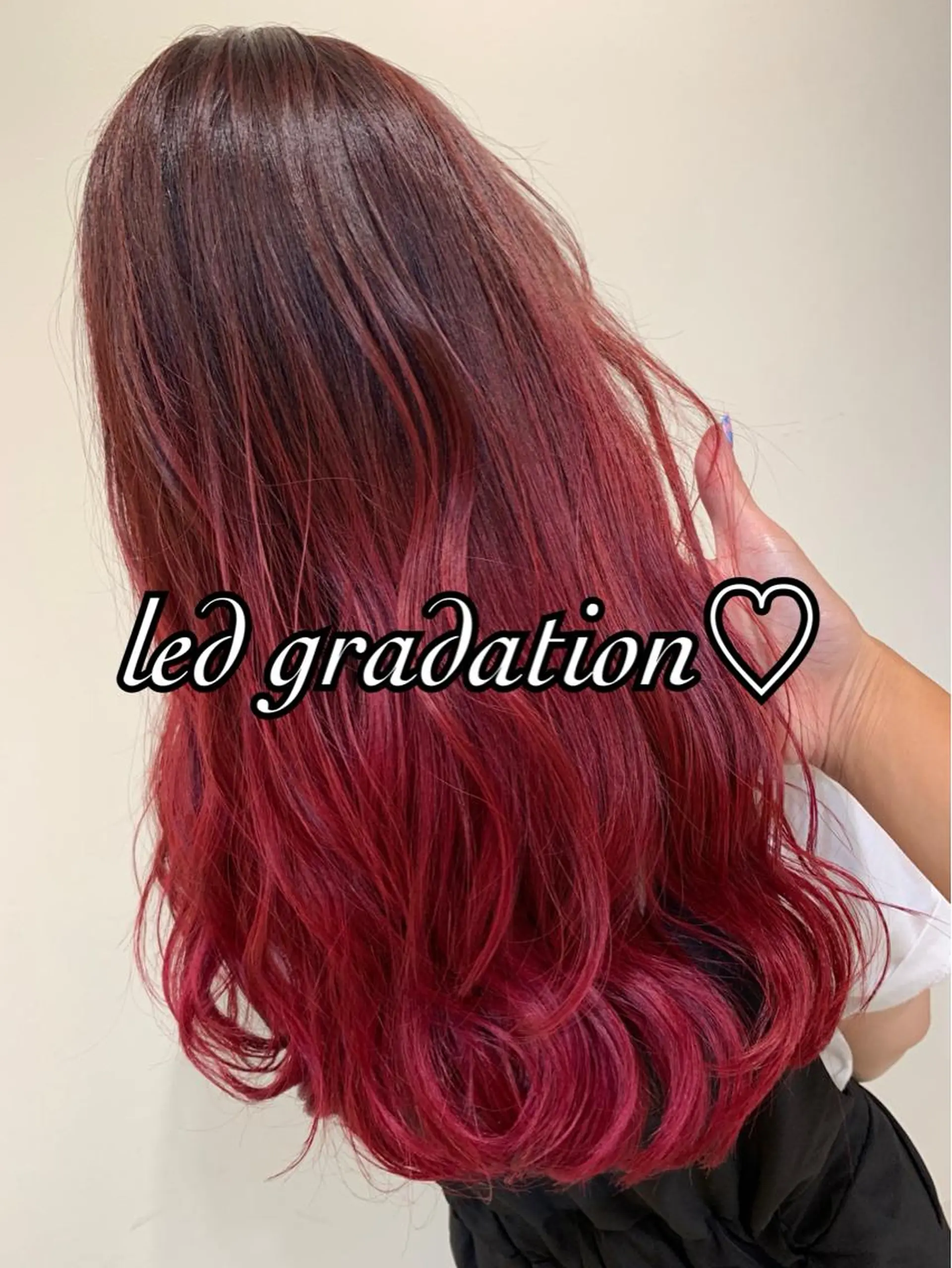 ロング カラー ダブルカラー グラデーションカラー レッドカラー Dia✂︎ 高澤優希のヘアスタイル