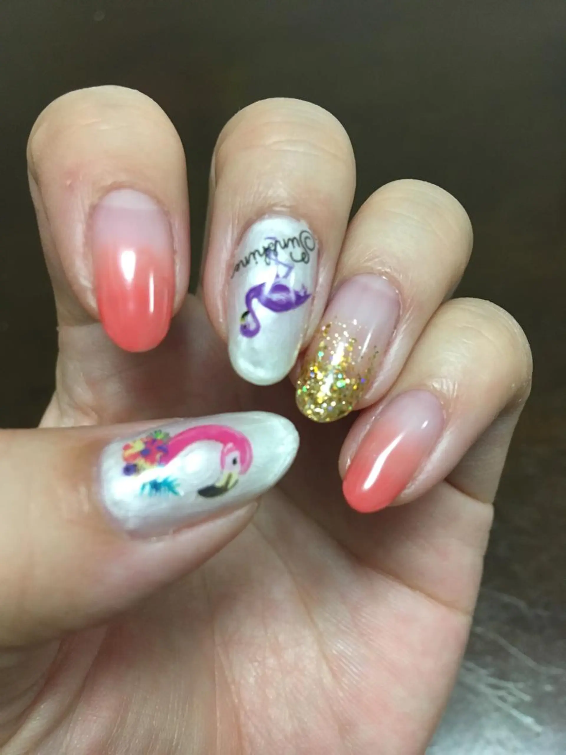 ネイル アートネイル グラデーション オレンジ ハンドネイル フットネイル 🌈KANÅKO 🌈のネイルデザイン