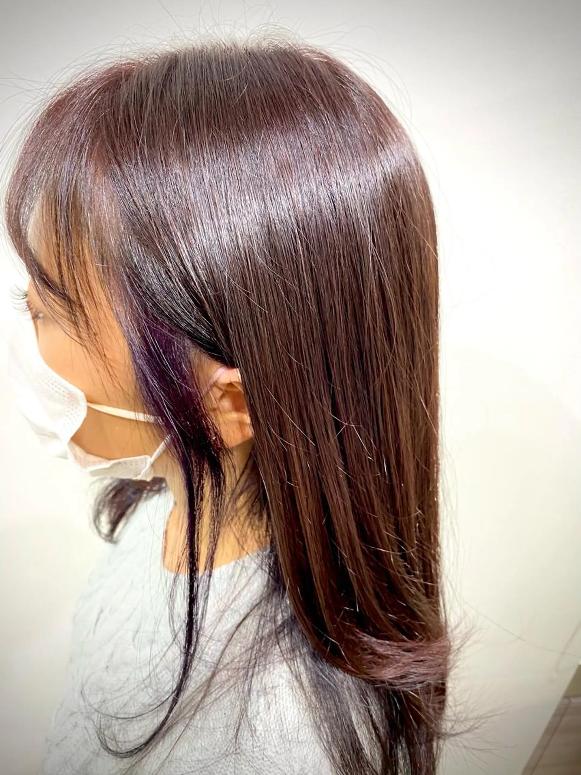 セミロング カラー ブラウンカラー ピンクカラー ピンクブラウン カット ヘアカラー 神保 佑斗のヘアスタイル