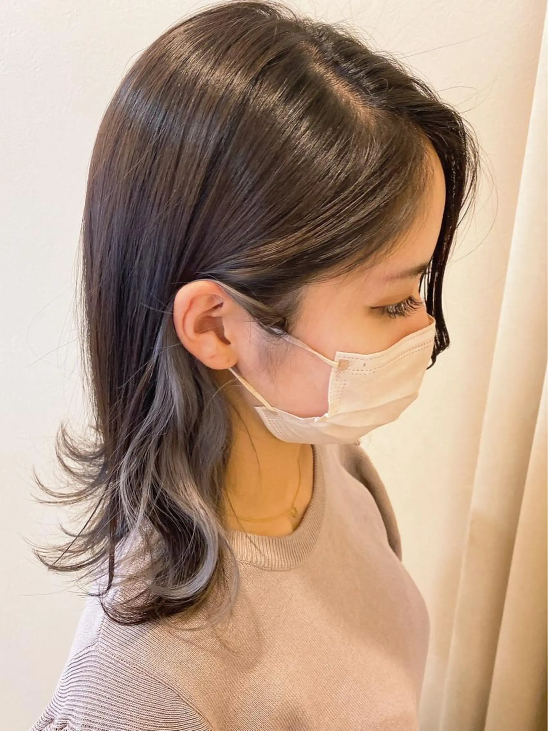 ミディアム カラー 山中 亮司のヘアスタイル