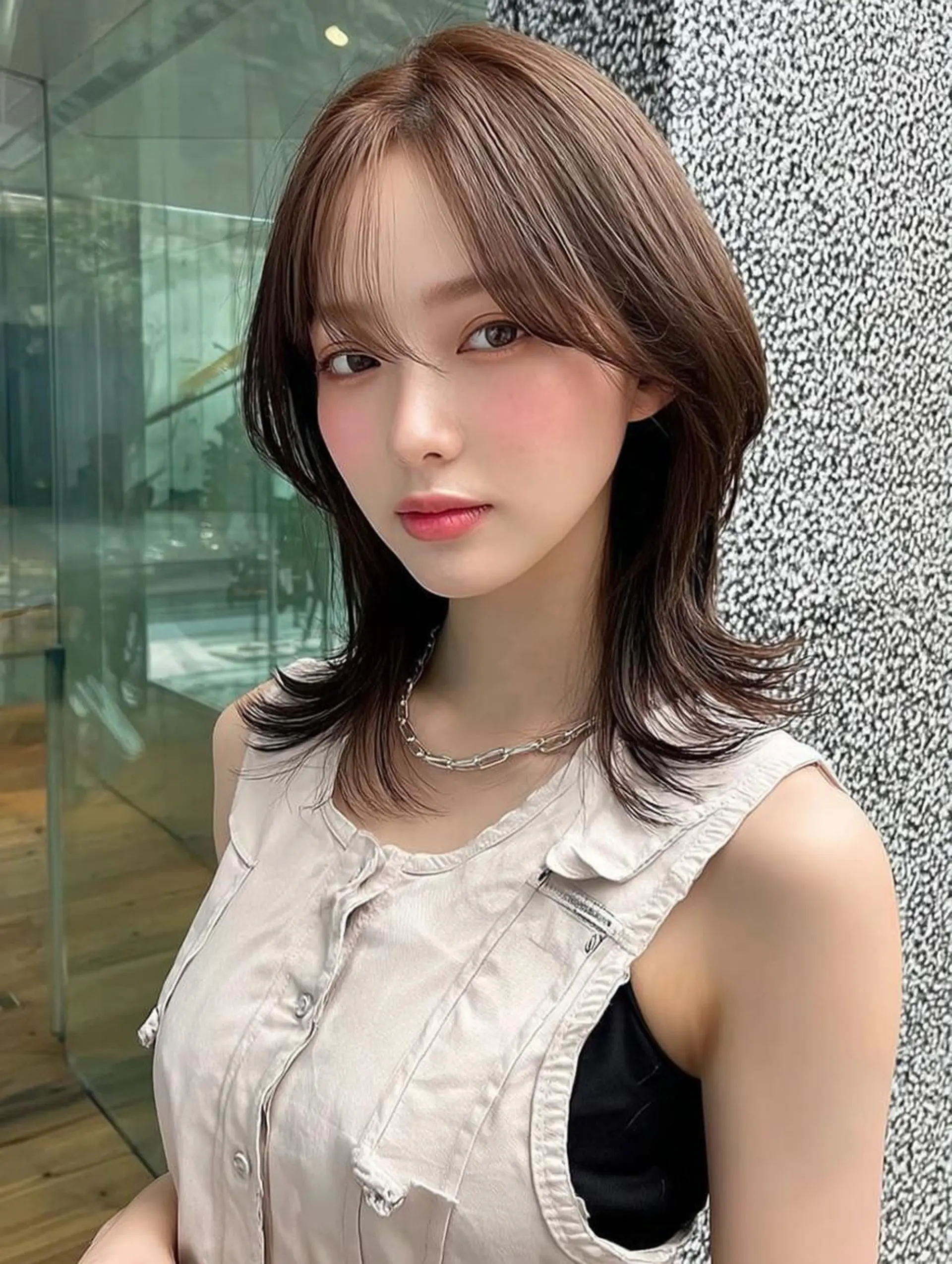 セミロング 髪質改善 似合わせカット 小顔カット トリートメント カット ヘアカラー 似合わせカットカラー りおなのヘアスタイル