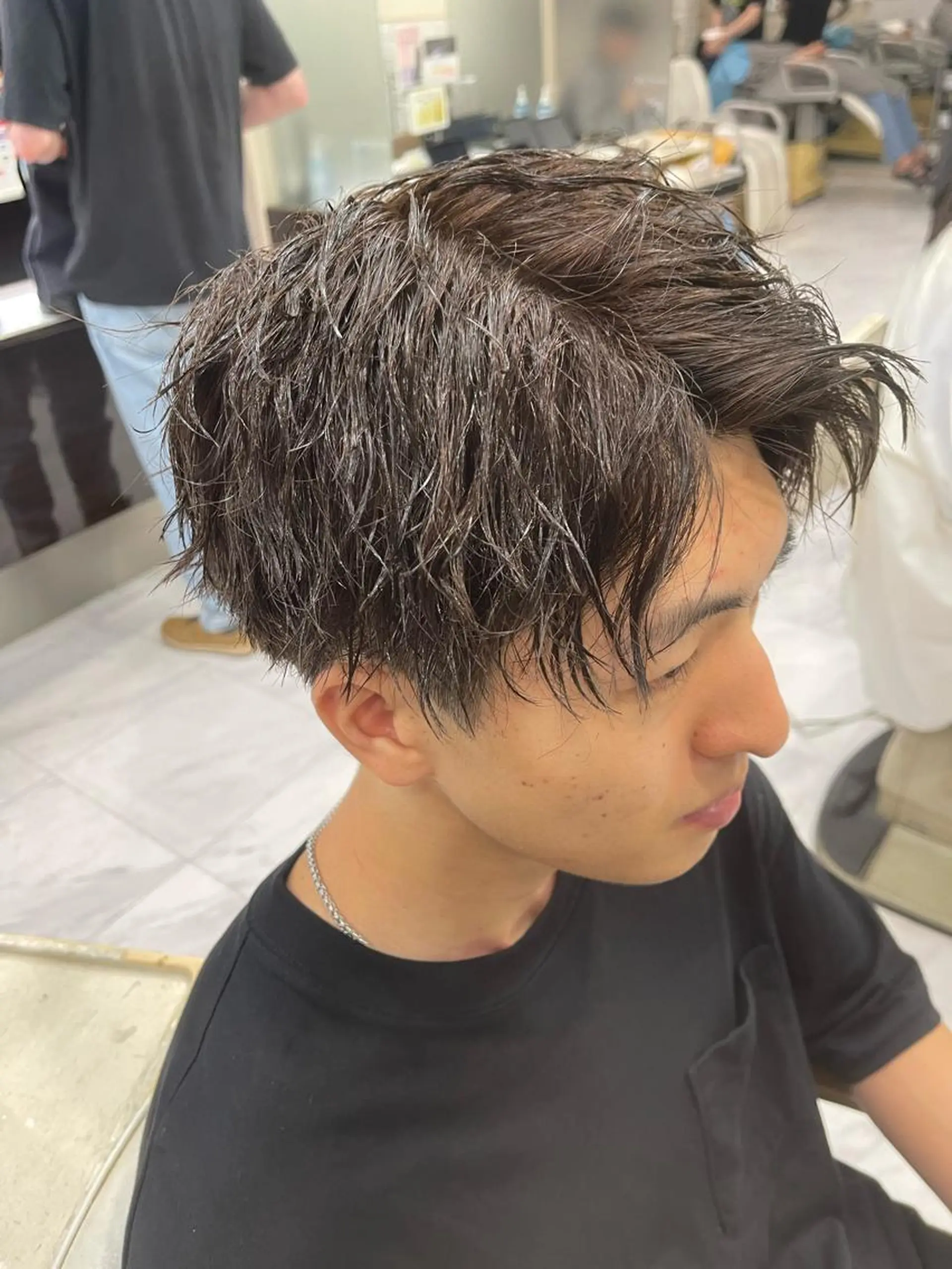 ショート パーマ メンズ メンズパーマ カット 🌻メンズカット 落合諒🌻のヘアスタイル