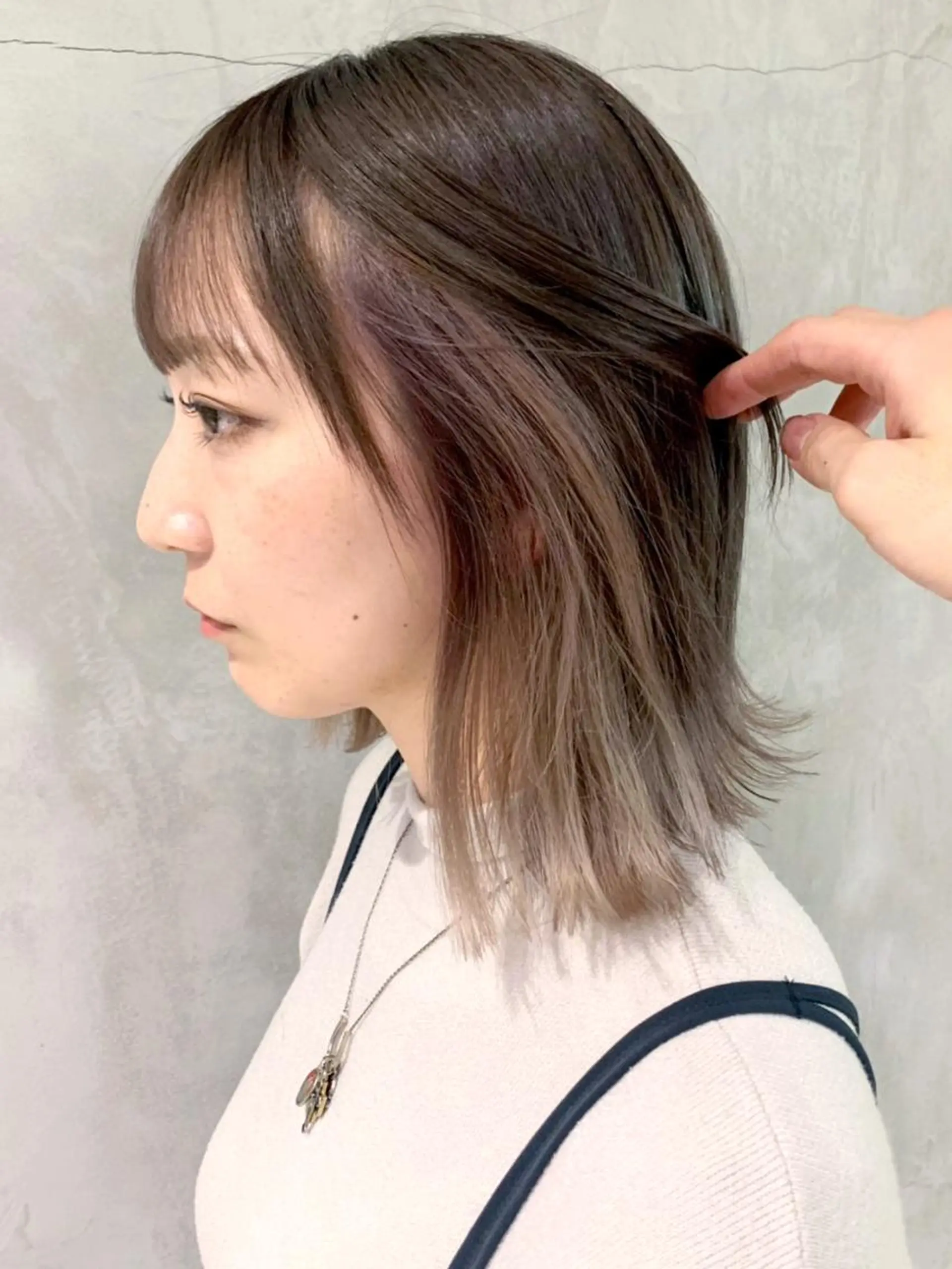 ミディアム カラー パーマ ヘアアレンジ ベージュカラー インナーカラー ピンクカラー ピンクベージュ ITbyALBUM 浦和店のヘアスタイル