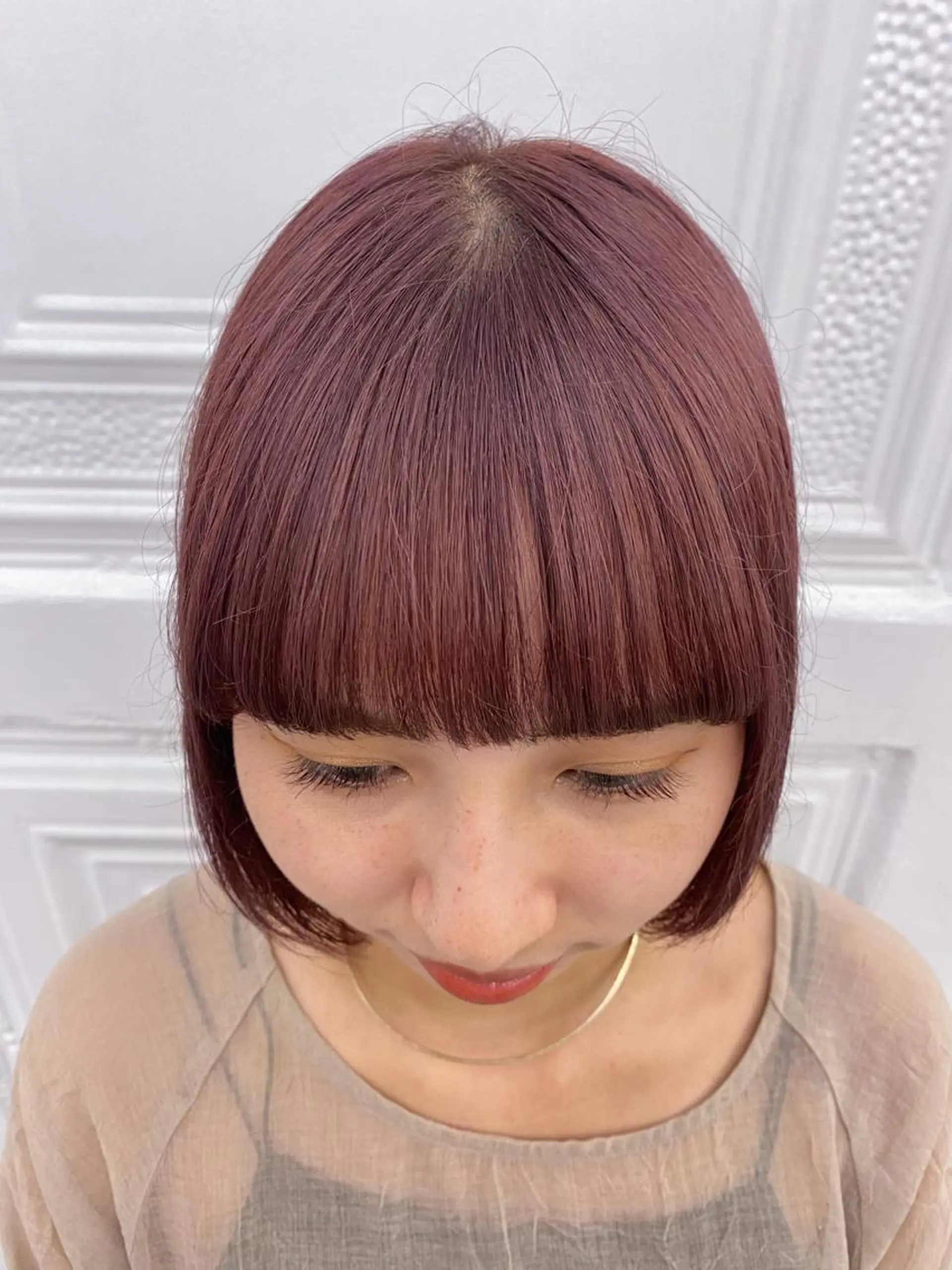 ショート カラー ピンクカラー ヘアカラー トリートメント shiori/暖色/ レイヤー/似合わせのヘアスタイル