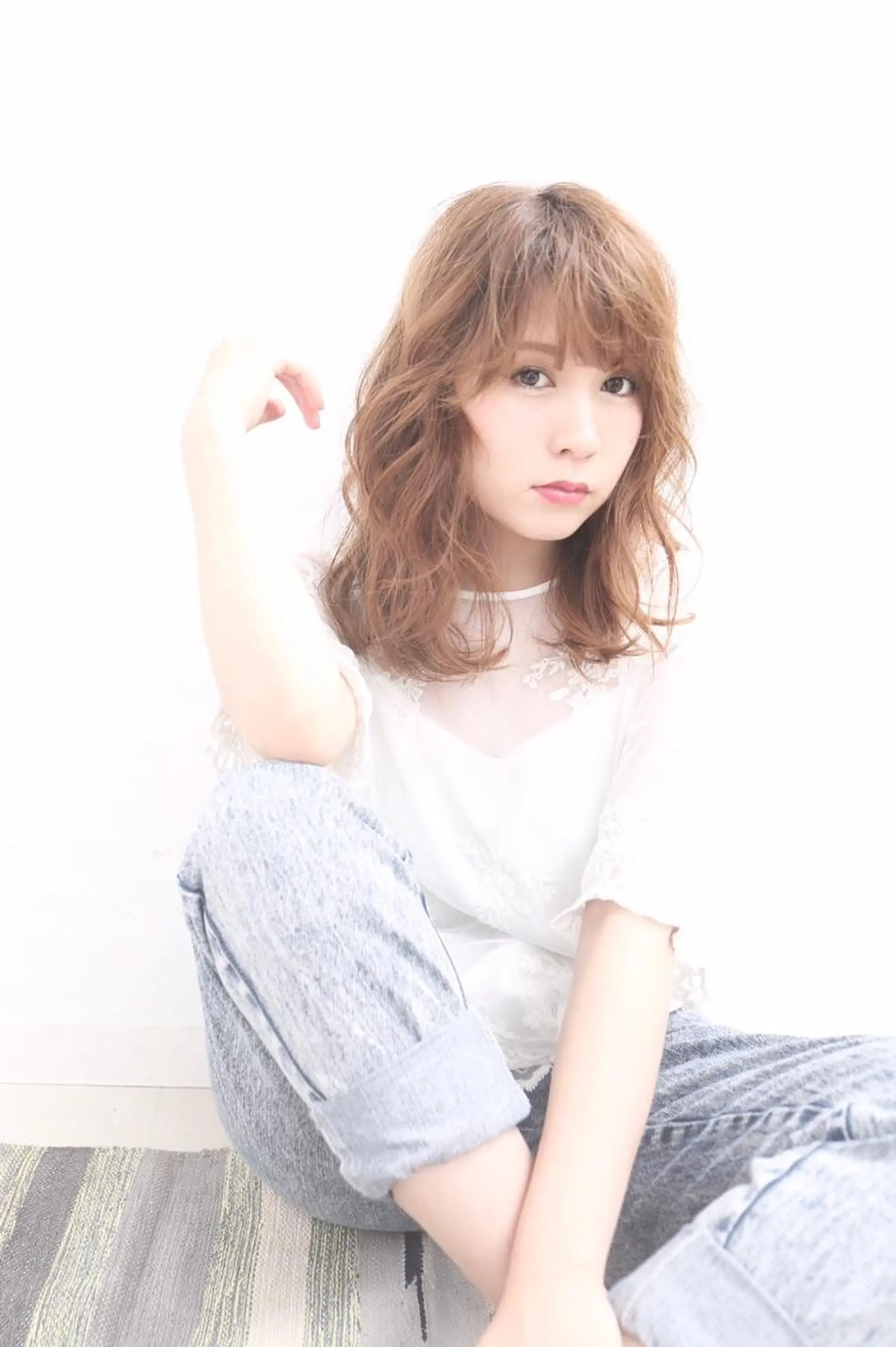 ミディアム カラー パーマ 山下 直人のヘアスタイル