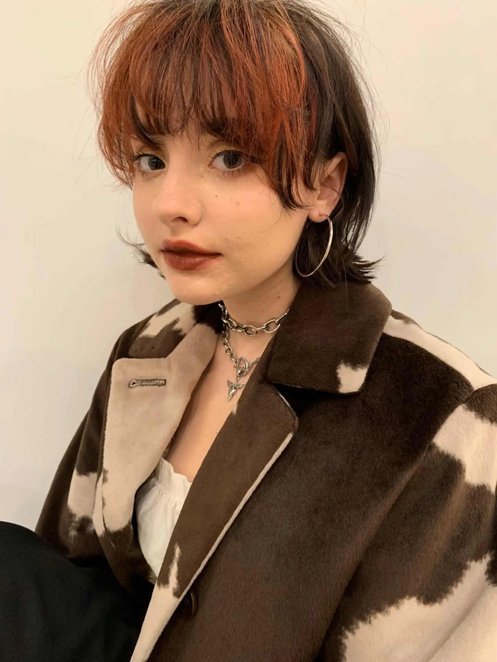 ミディアム カラー 小顔レイヤー×コンパ クトボブ/林隆平のヘアスタイル