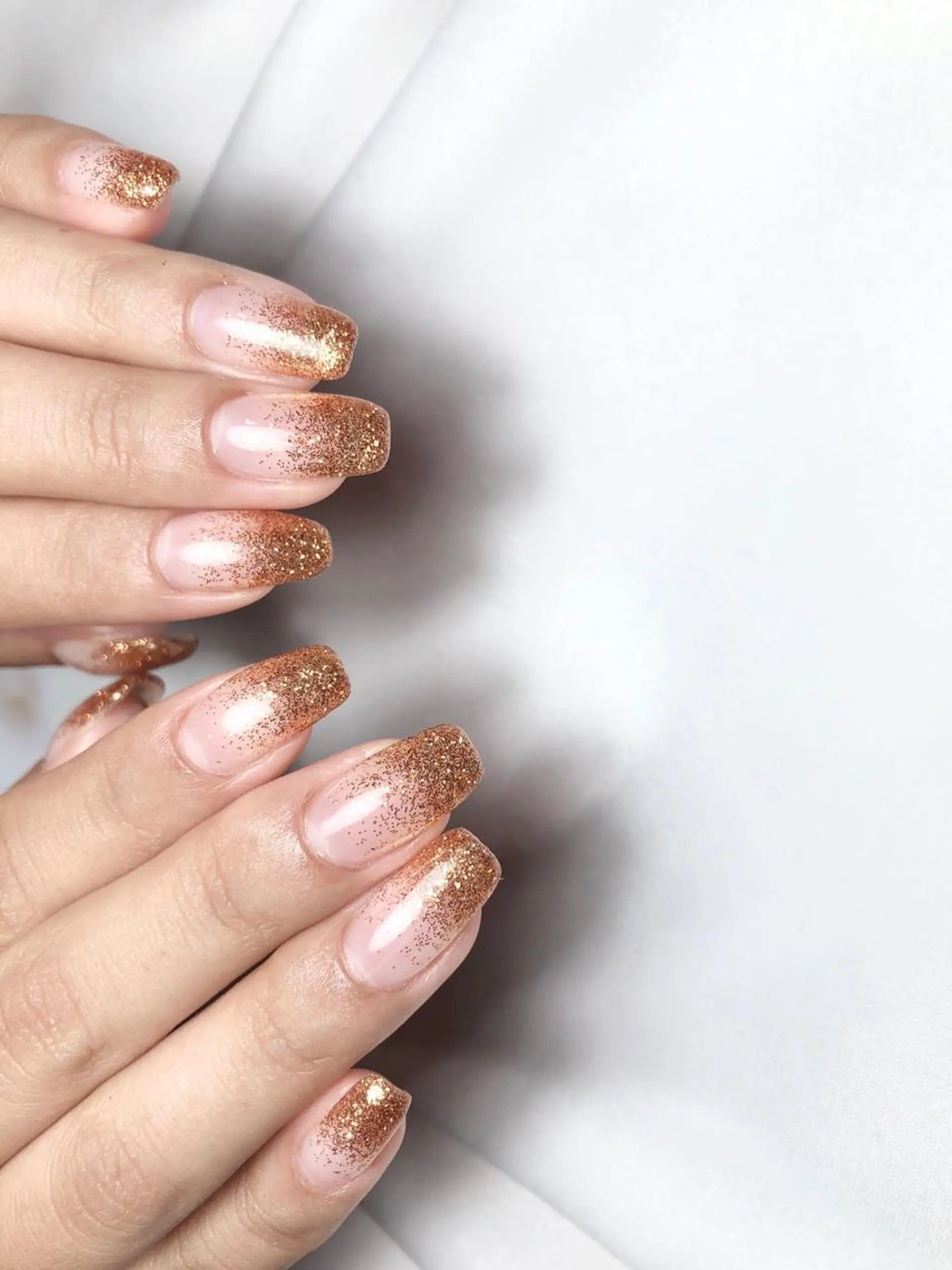 ネイル ラメ(グリッター) オレンジ ハンドネイル saki_ nail heronのネイルデザイン