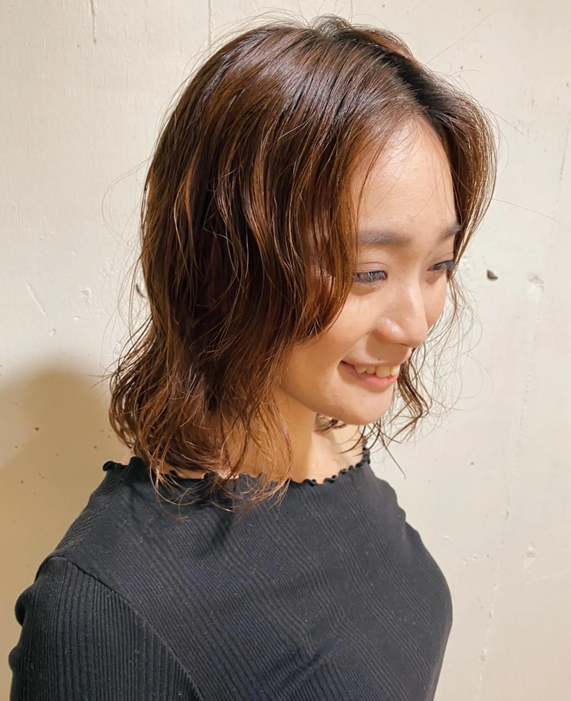 ミディアム パーマ ミディアムパーマ エアウェーブ ❏アンニュイパーマ 川原畑 拓也❏のヘアスタイル