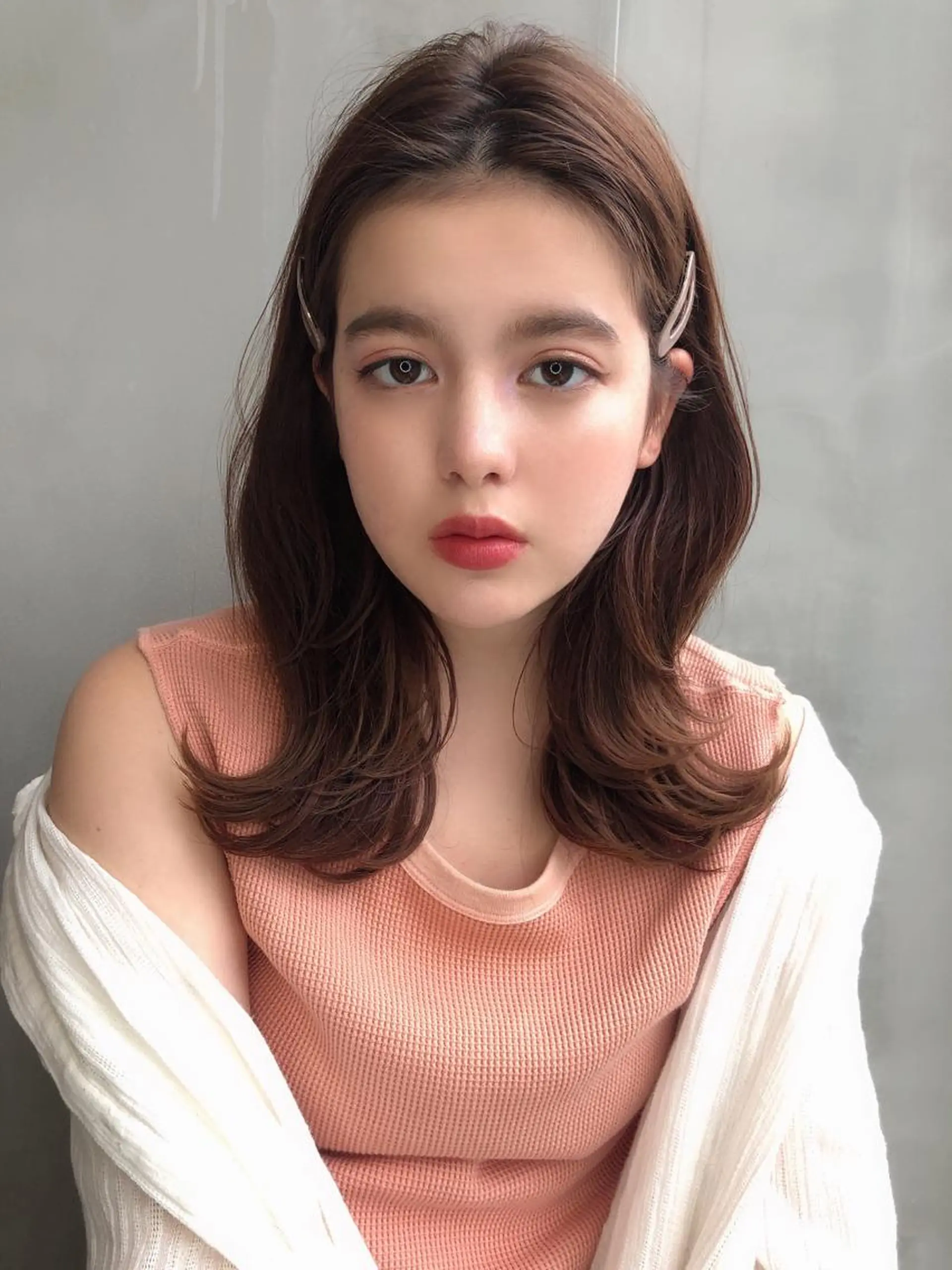 セミロング カラー 遠藤 眞実のヘアスタイル