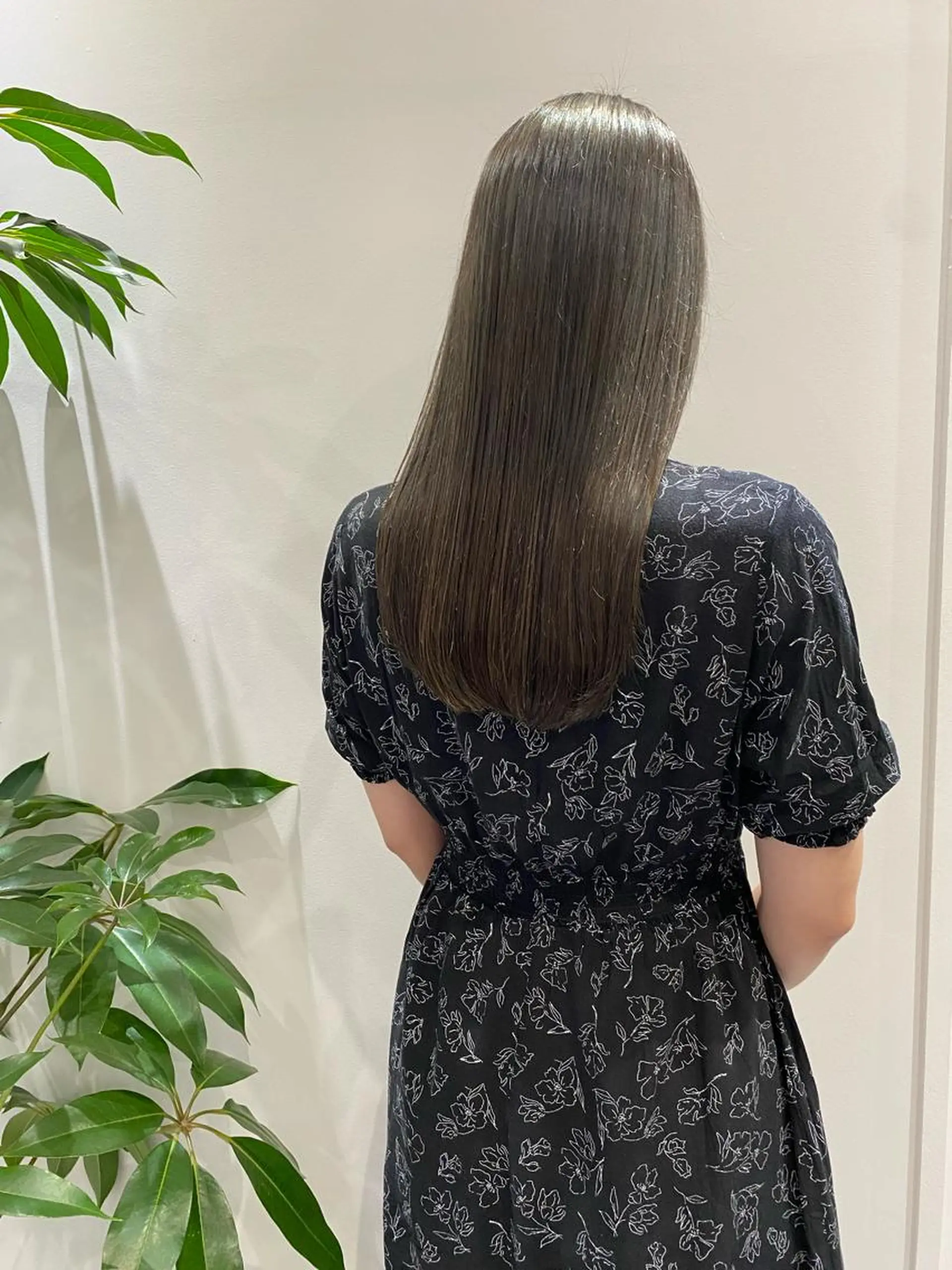 セミロング ハイライト オリーブ、カーキ系 No.1シラトリのヘアスタイル