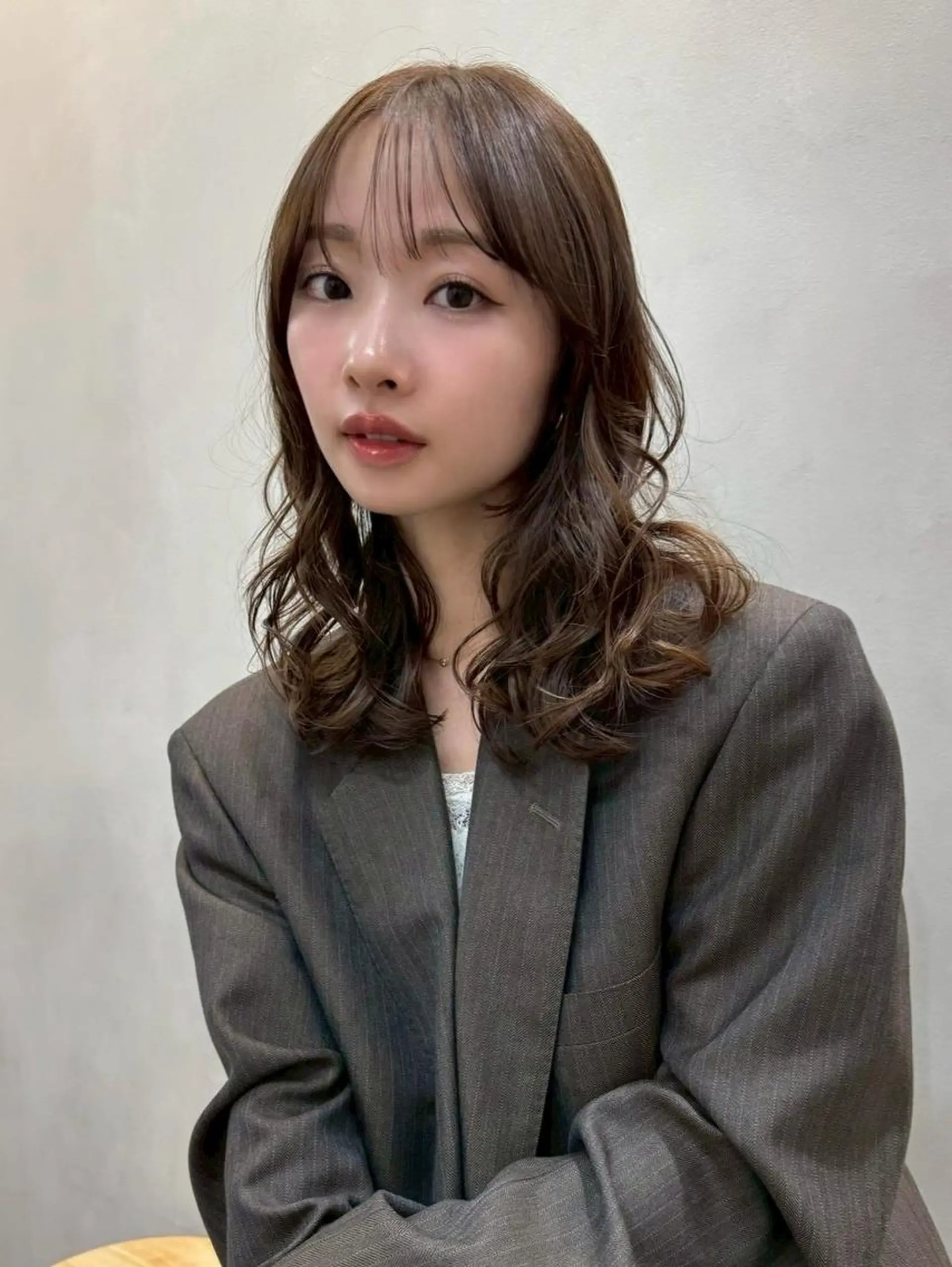 セミロング パーマ カット パーマ レイヤー/パーマ 透明感カラー倉持弘人のヘアスタイル