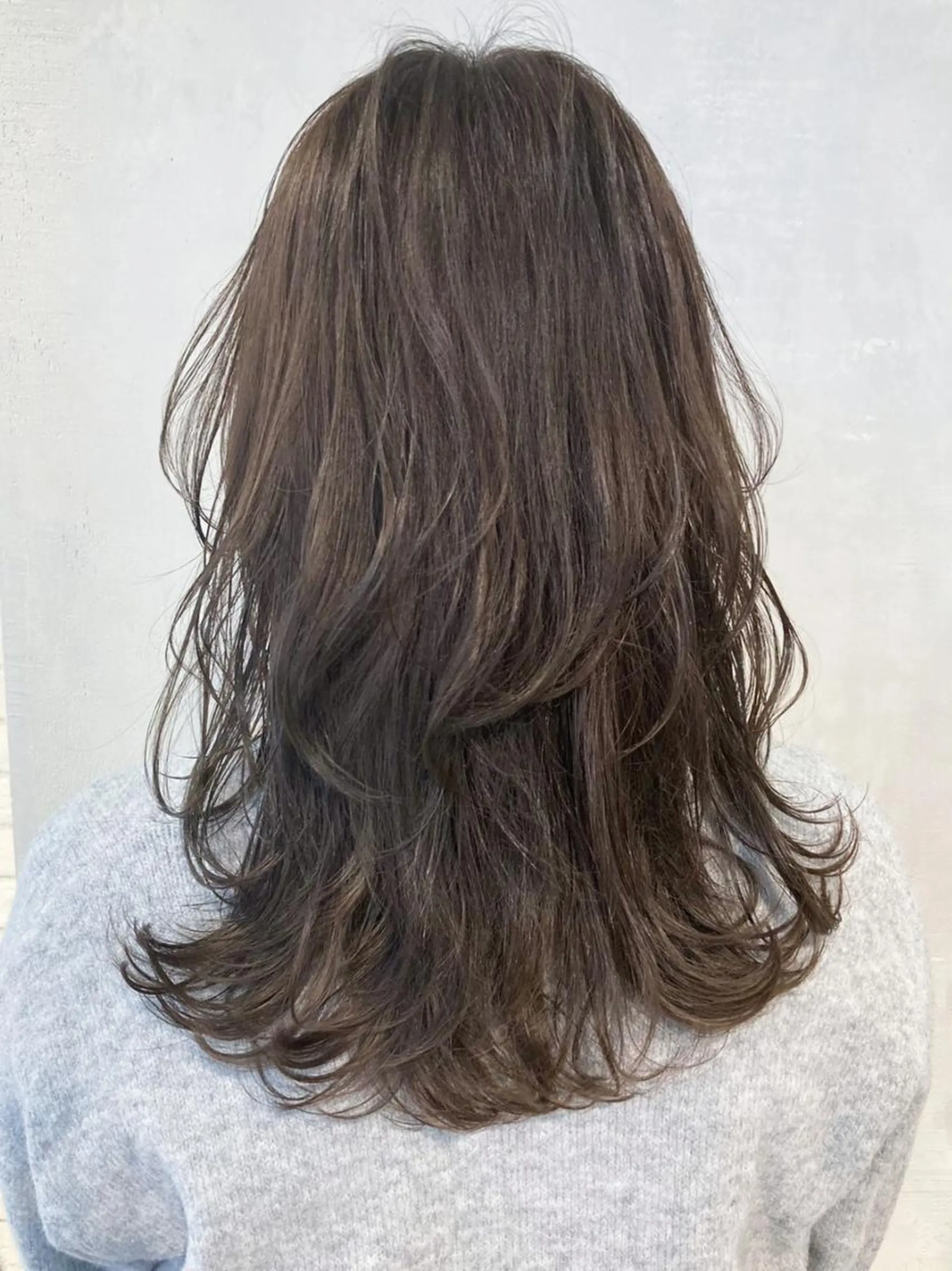 セミロング カラー パーマ ヘアアレンジ グレージュ レイヤーカット ITbyALBUM 中野店のヘアスタイル