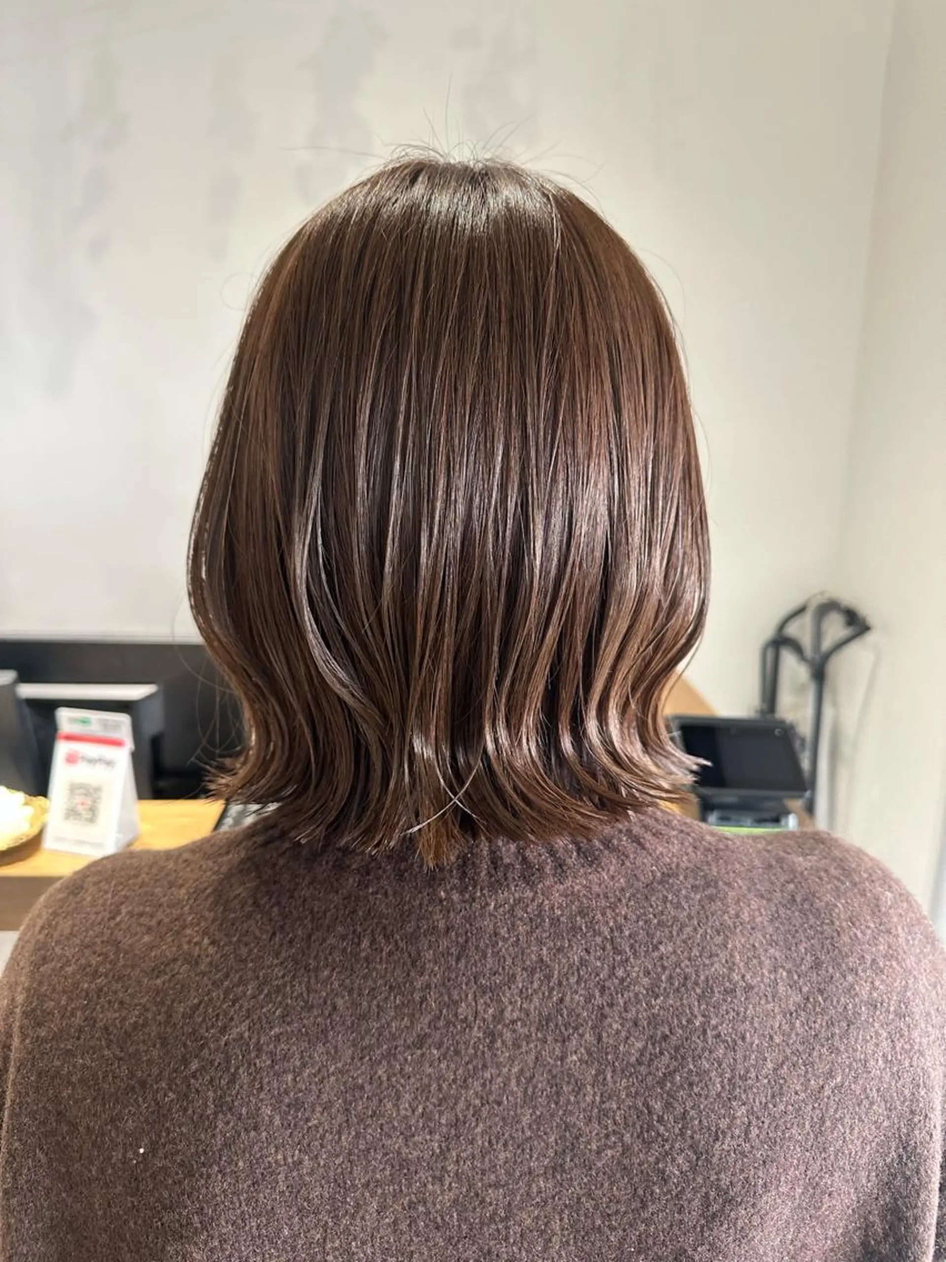 ミディアム カラー ヘアアレンジ ベージュカラー ココアベージュ ボブ 落合　眺 (オチアイ　ノゾミ)のヘアスタイル